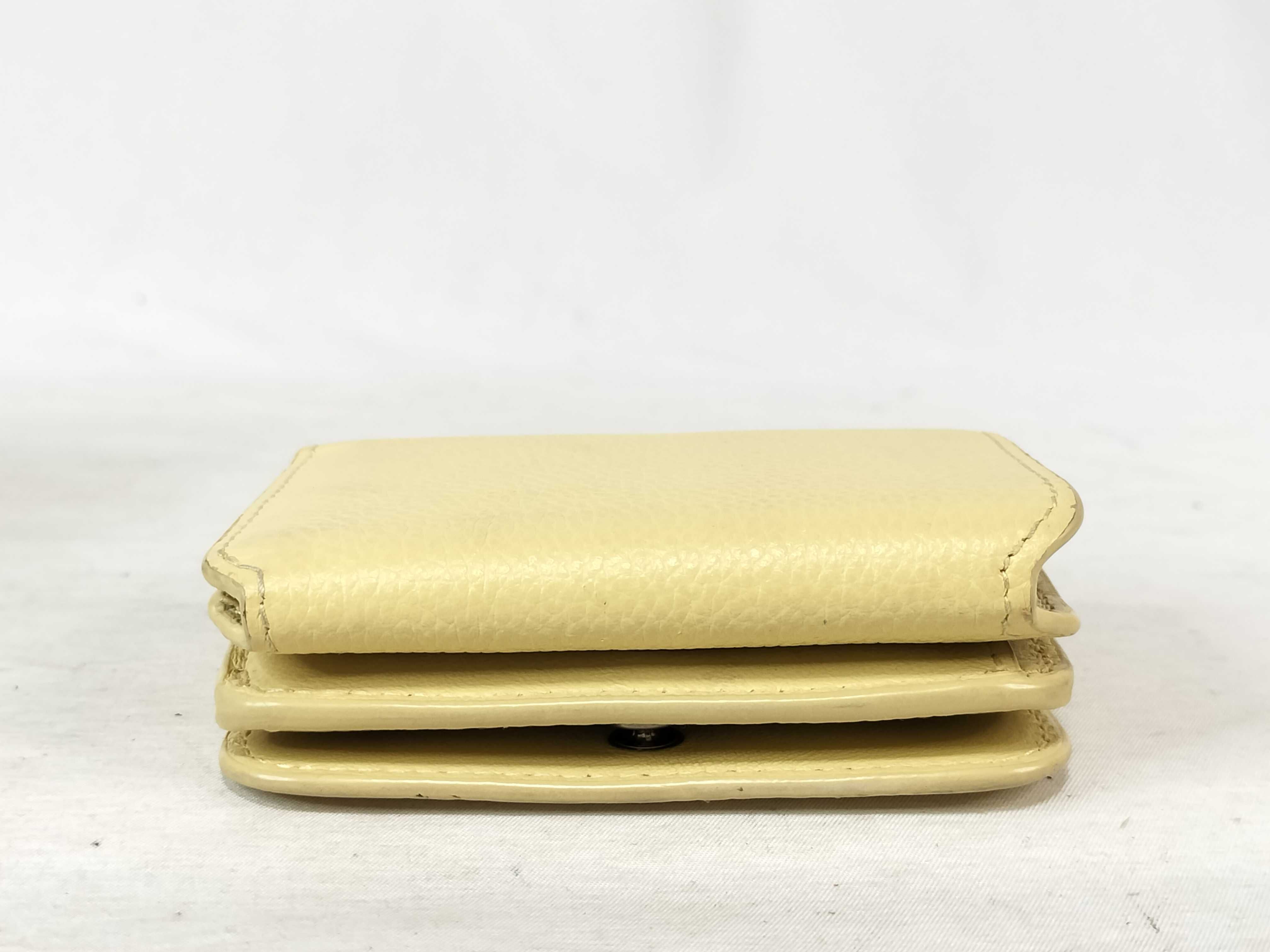 Cash Leather Mini Wallet, Yellow — view 3
