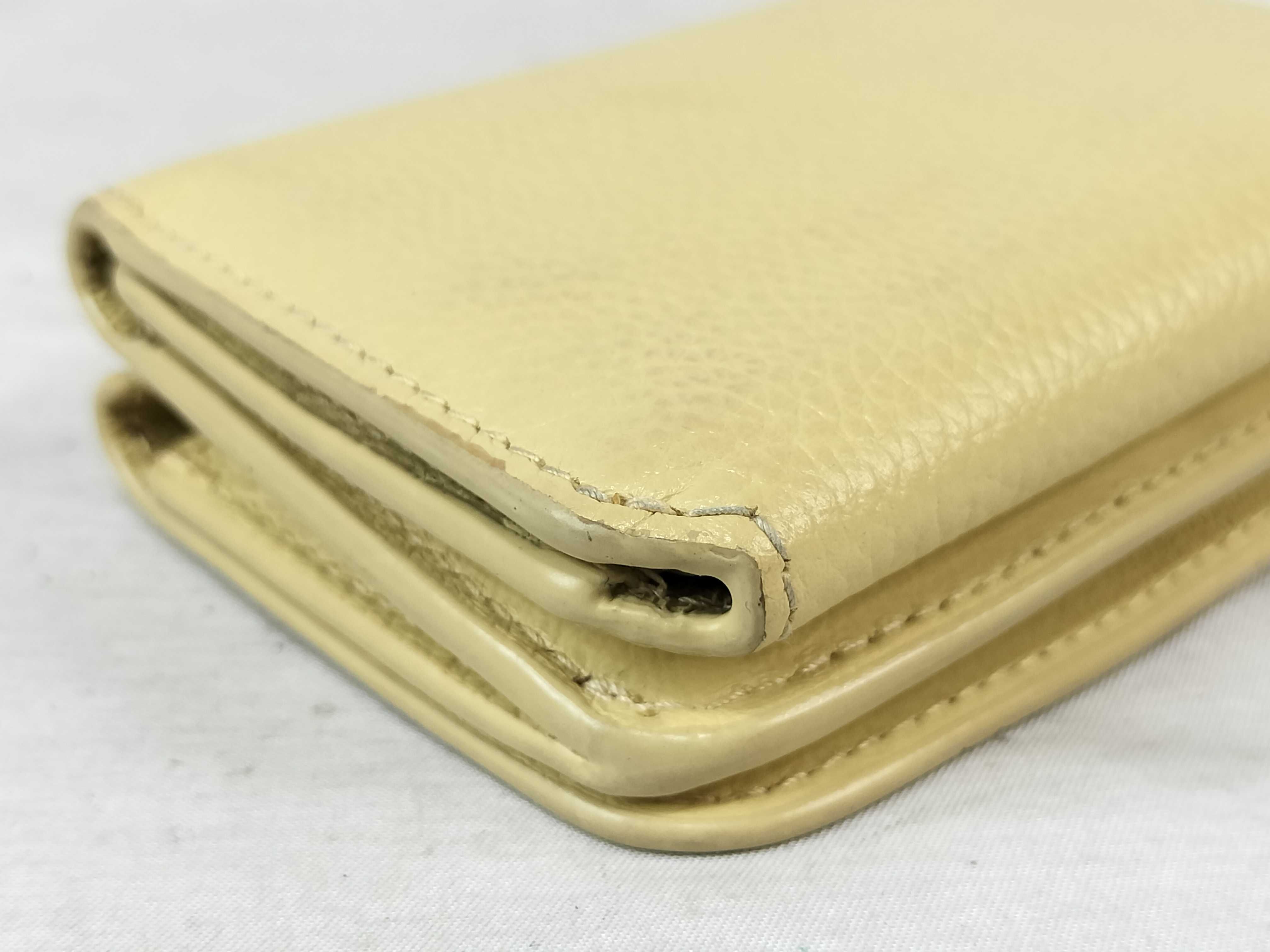 Cash Leather Mini Wallet, Yellow — view 4
