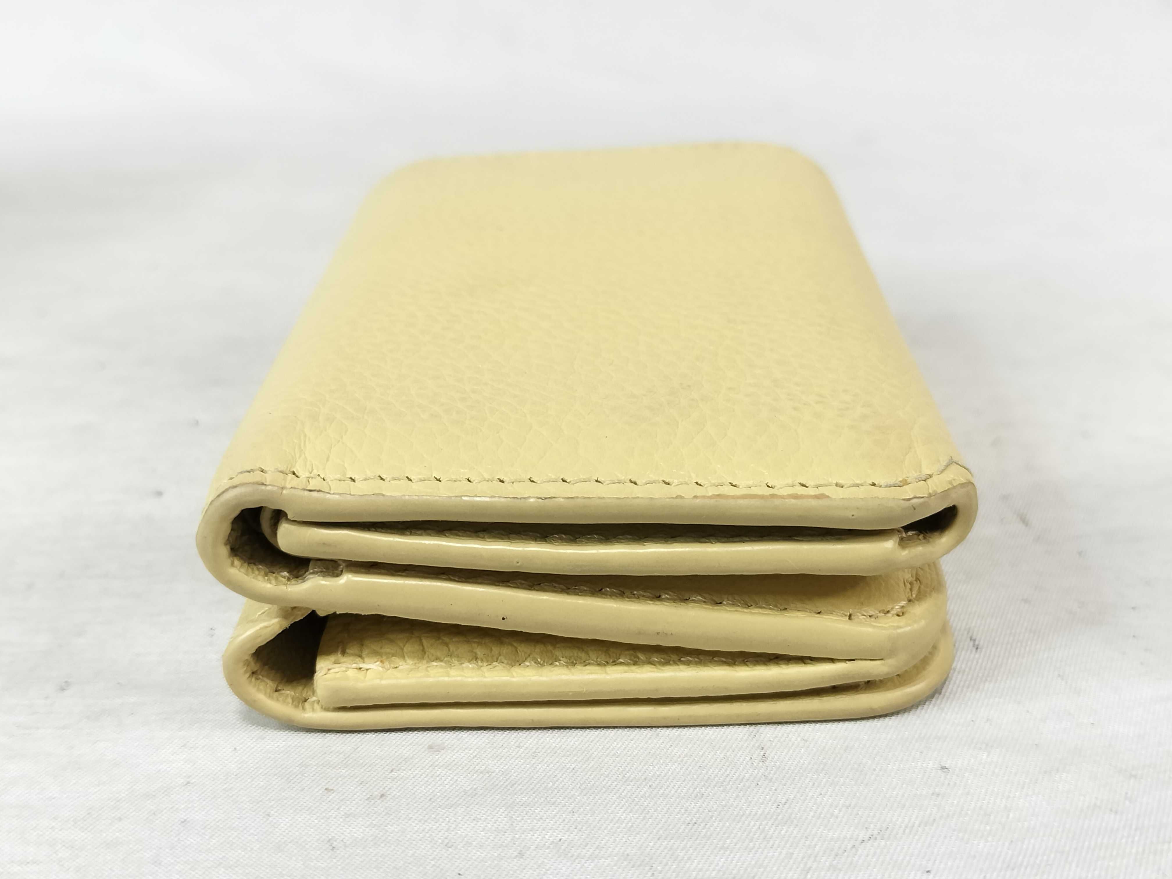 Cash Leather Mini Wallet, Yellow — view 5
