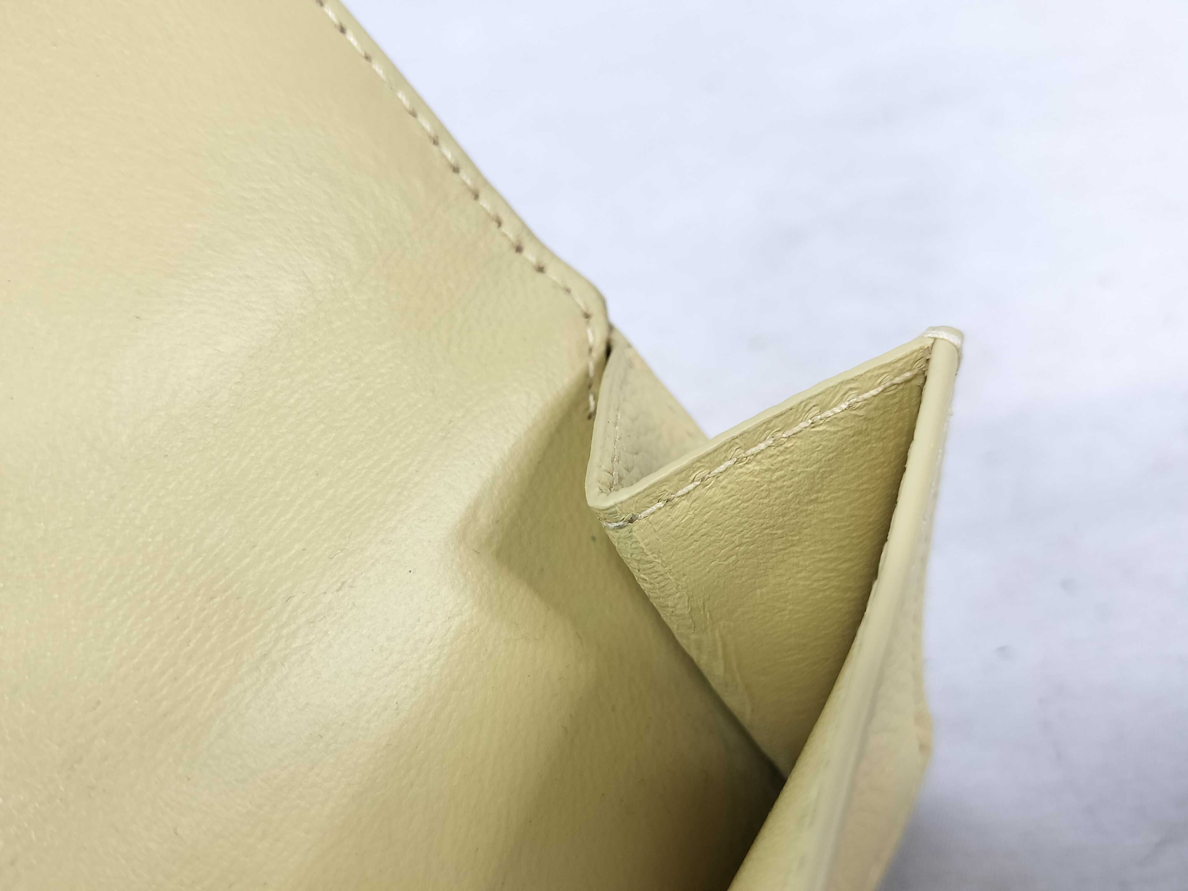 Cash Leather Mini Wallet, Yellow — view 7