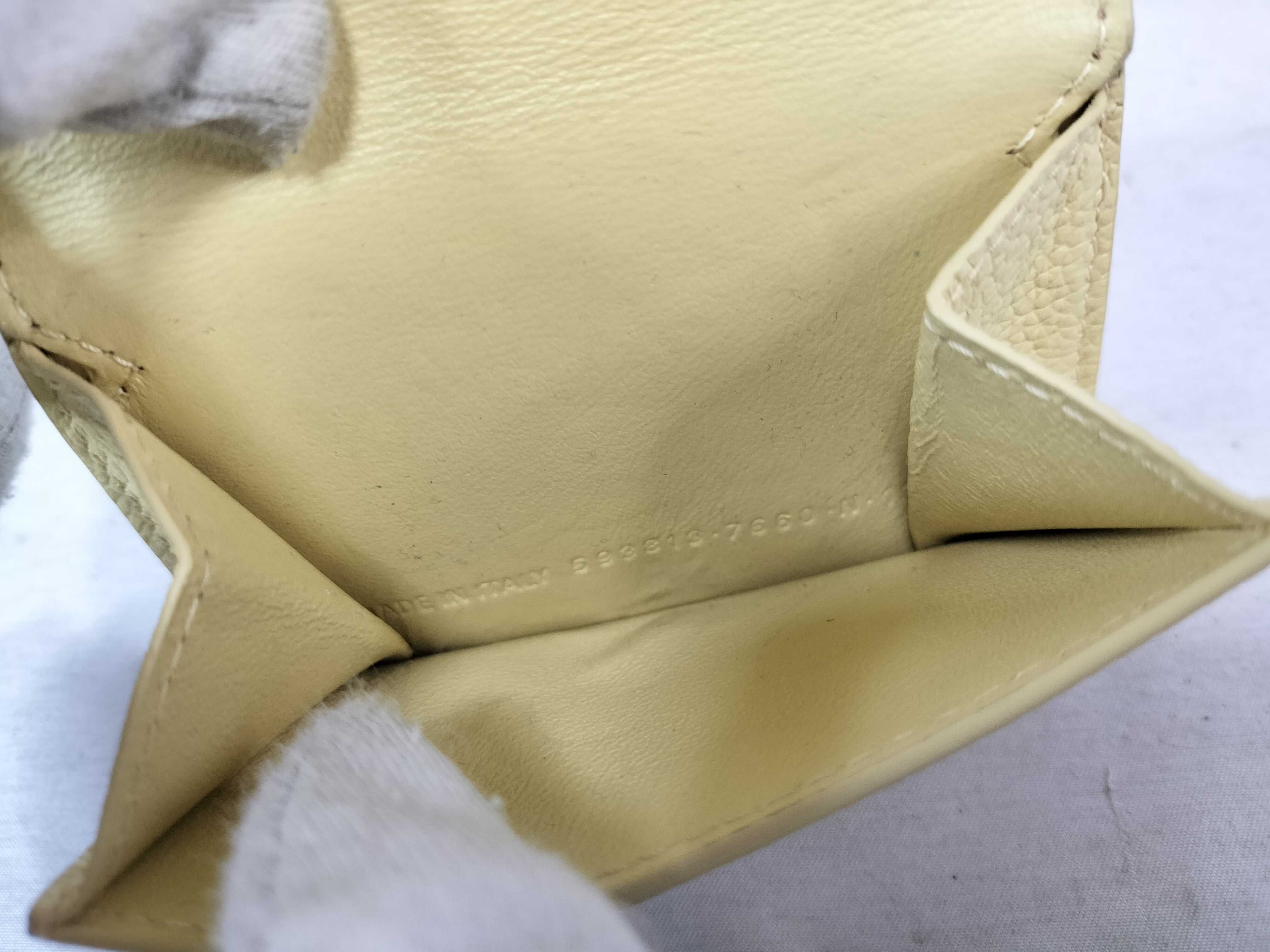 Cash Leather Mini Wallet, Yellow — view 8