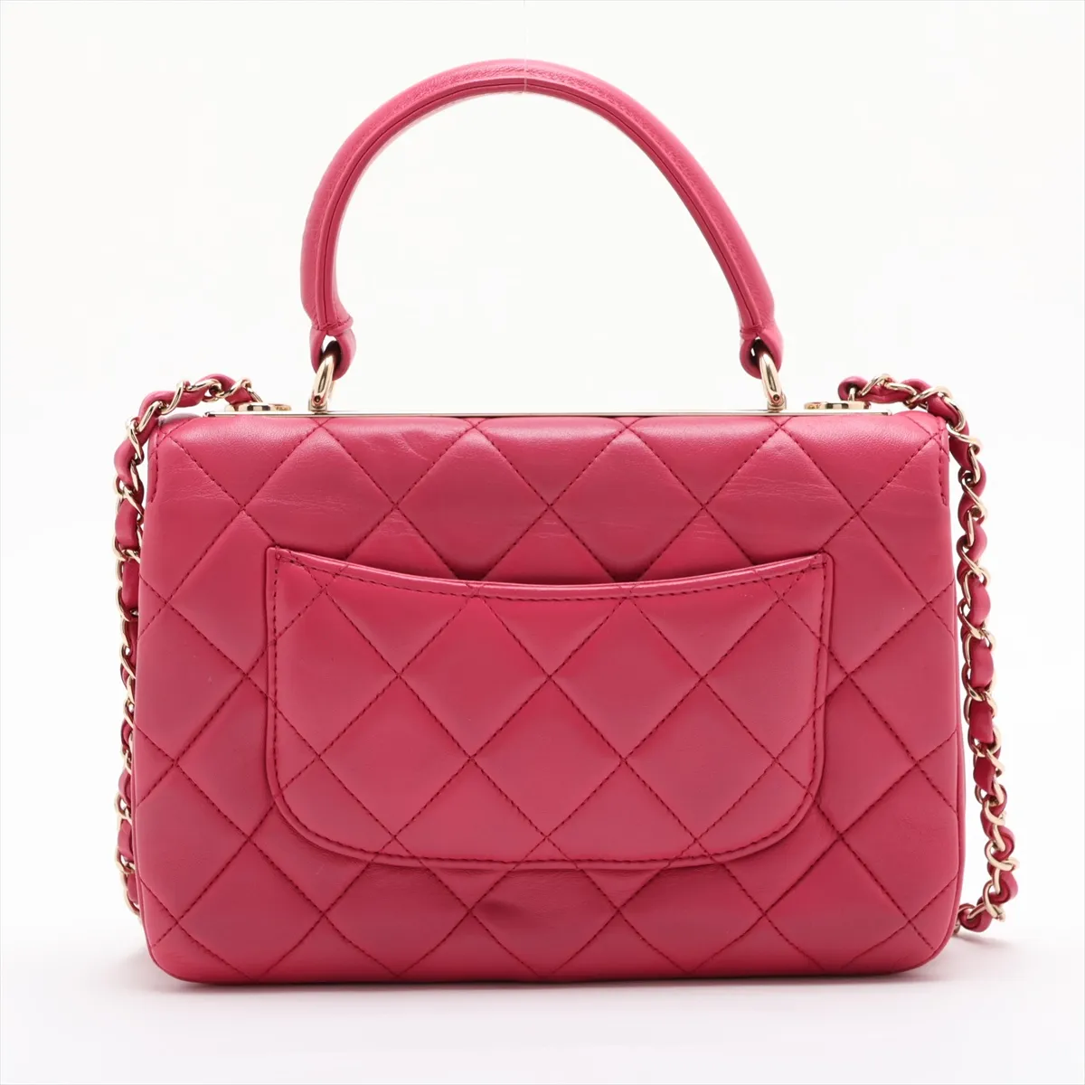 Trendy CC Lambskin 2-Way Handbag, Pink, 26388354, serial number in the 26 range. — view 2