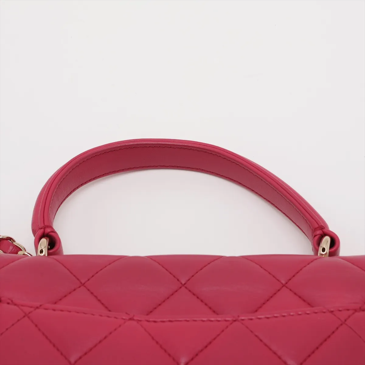 Trendy CC Lambskin 2-Way Handbag, Pink, 26388354, serial number in the 26 range. — view 6