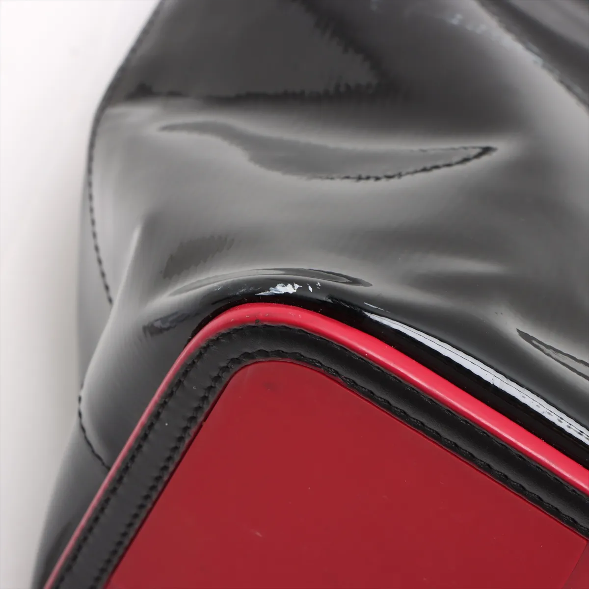 Spike Studs Kabata Patent Leather x Studs Tote Bag Black x Red — view 11