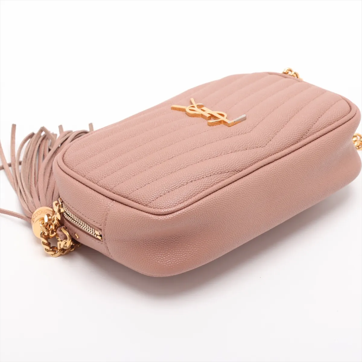 Lou Leather Chain Shoulder Bag, Pink, 612579 — view 4