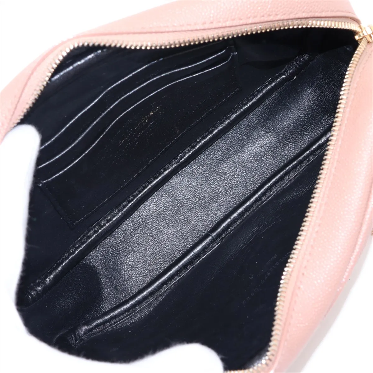 Lou Leather Chain Shoulder Bag, Pink, 612579 — view 6