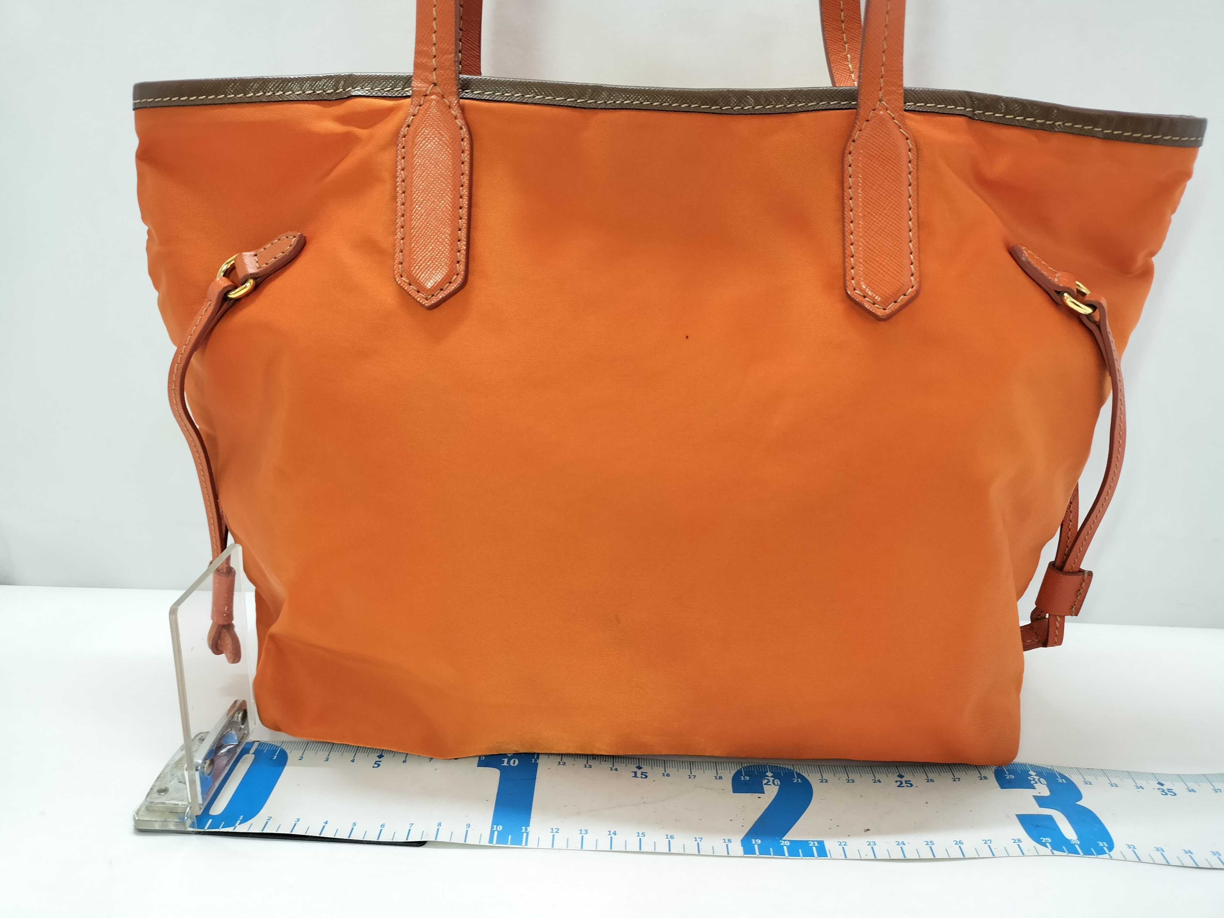 Nylon Prada Tote Bag Orange Tote Bag — view 2