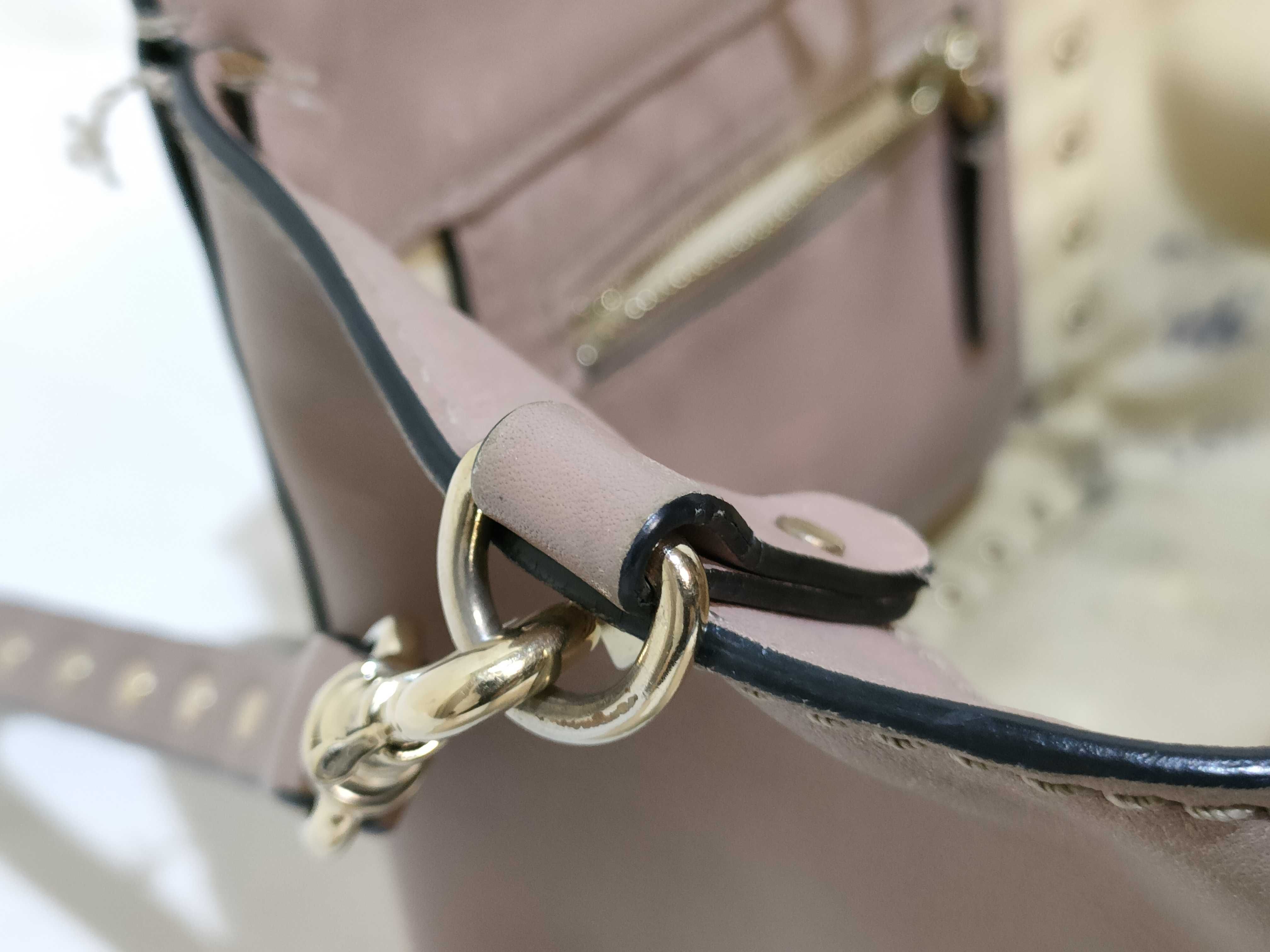 2-way bag with long strap, leather, pink handbag — view 12