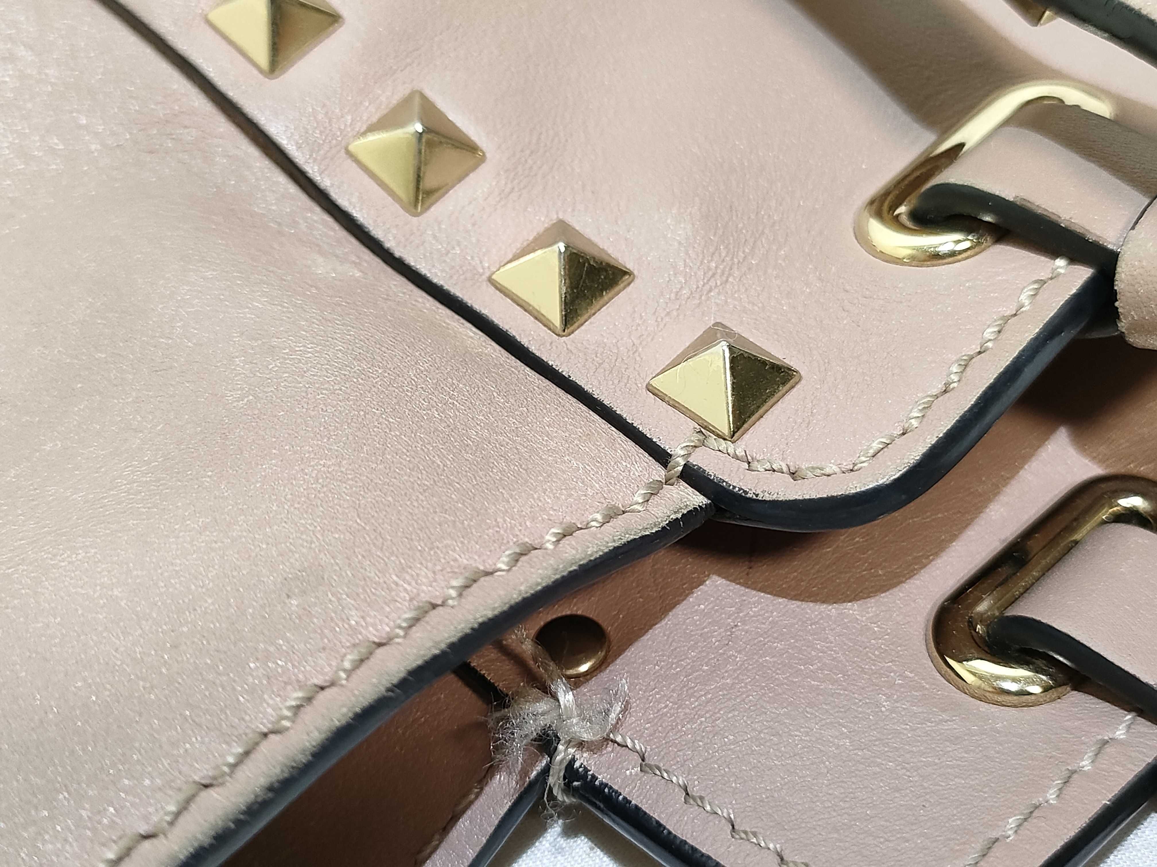 2-way bag with long strap, leather, pink handbag — view 14