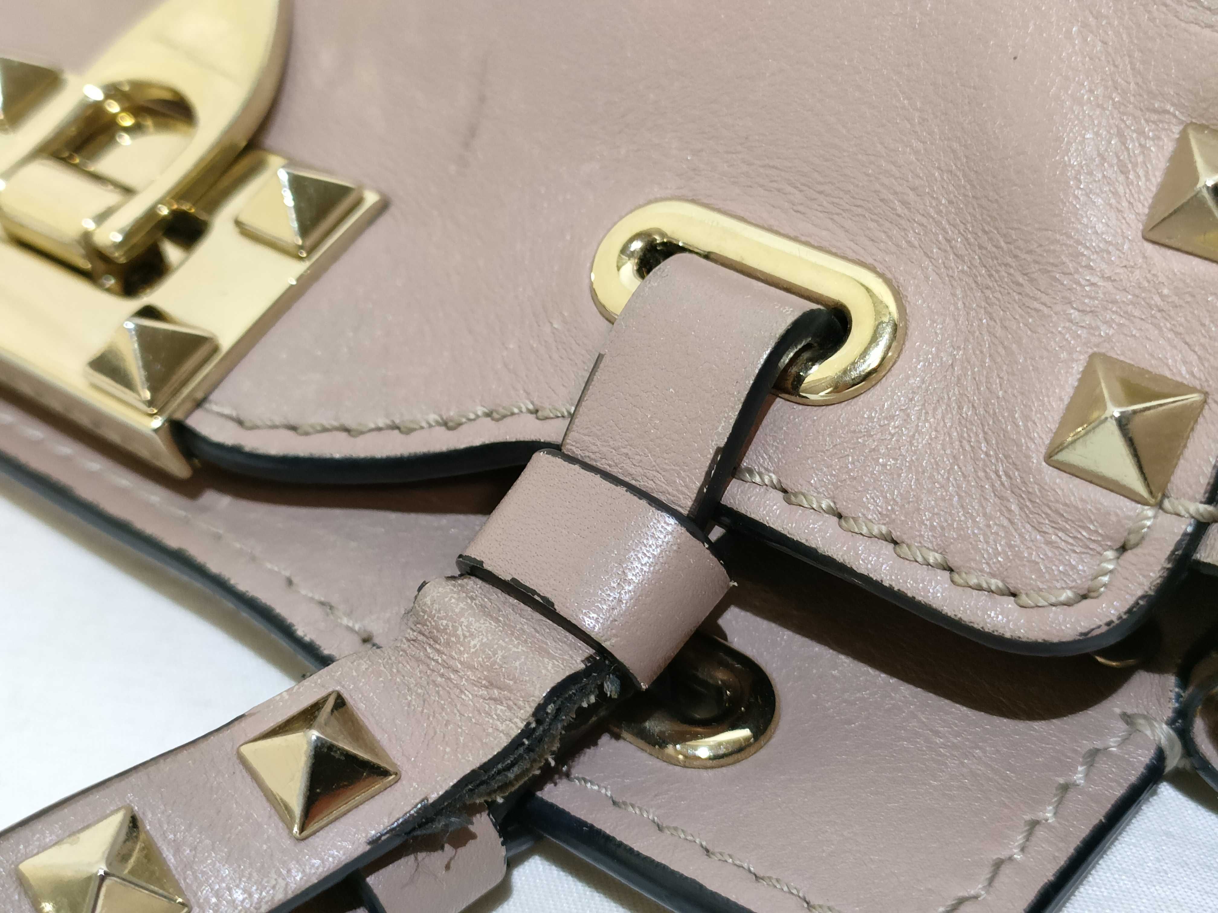 2-way bag with long strap, leather, pink handbag — view 5