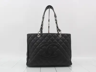 GST Matelassé Caviar Skin Handbag, Black