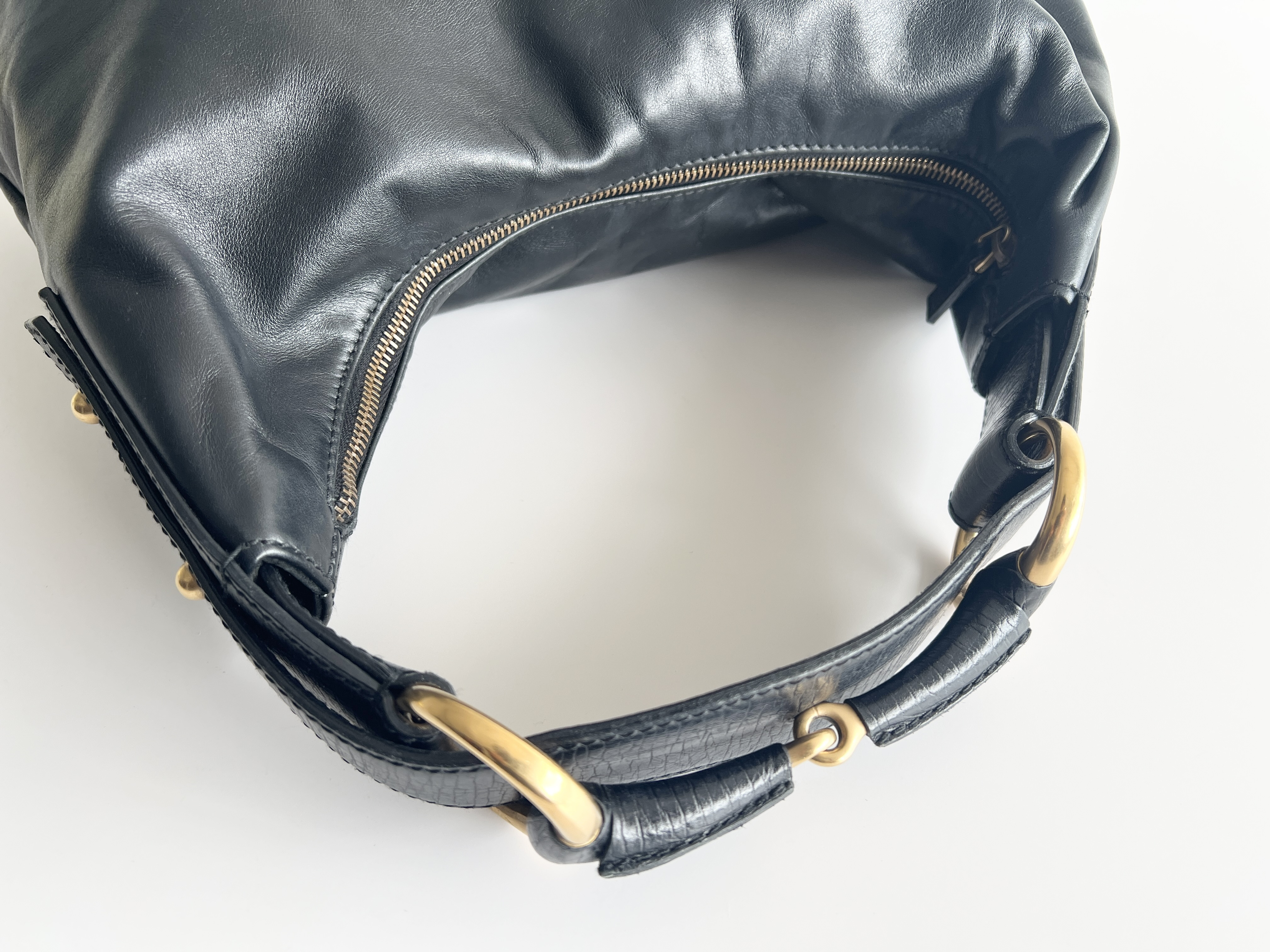 Horsebit Hobo Leather Shoulder Bag, One-Shoulder Bag — view 3