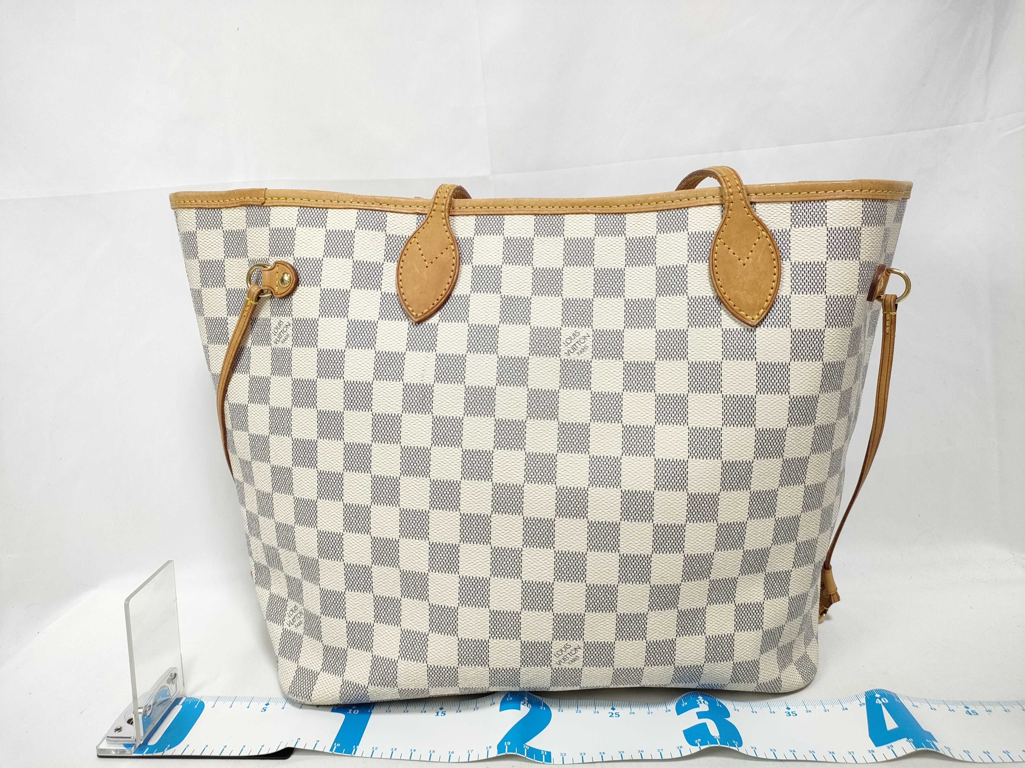 Damier Azur Neverfull MM Tote Shoulder Tote Bag — view 2