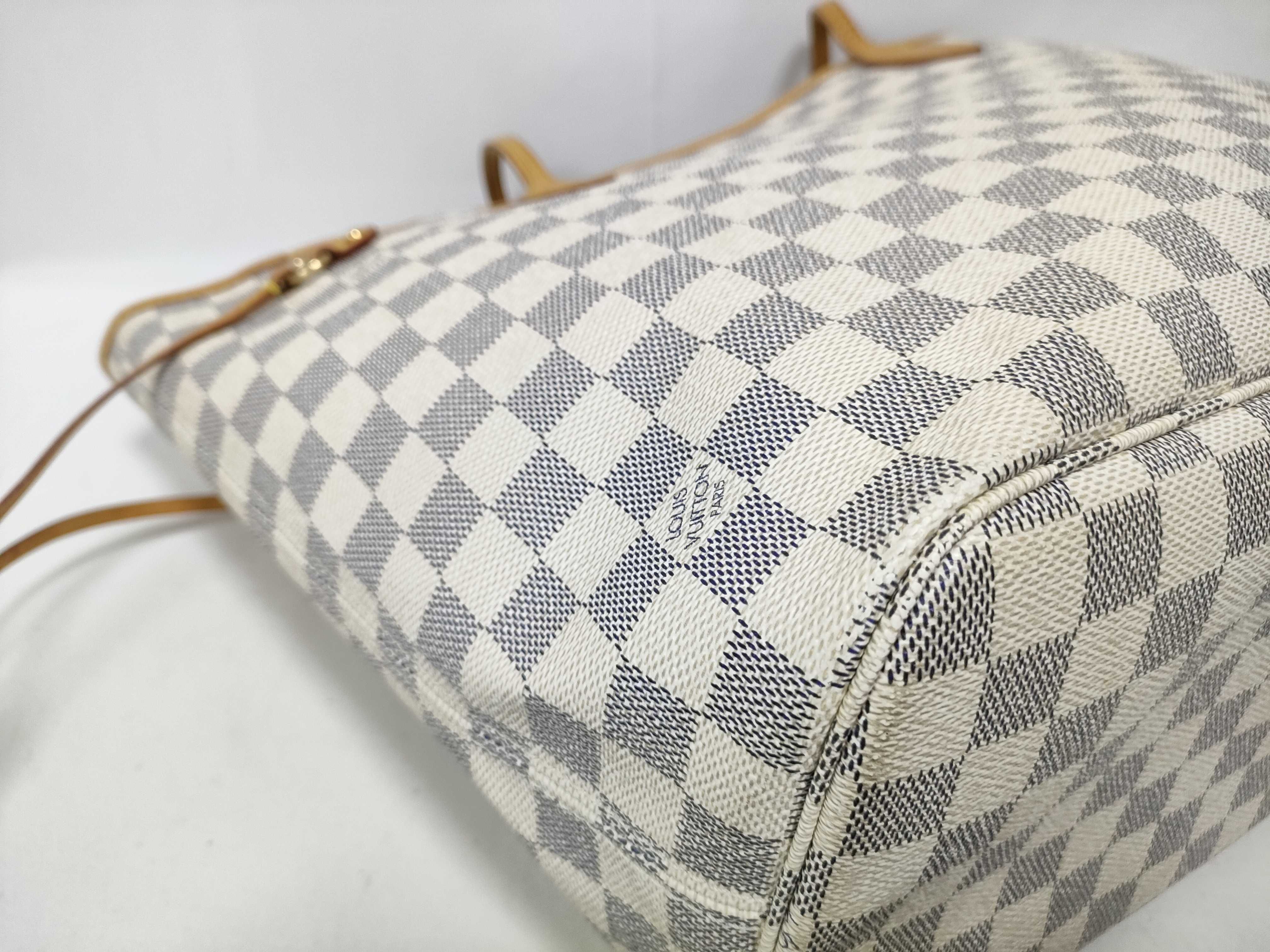 Damier Azur Neverfull MM Tote Shoulder Tote Bag — view 5