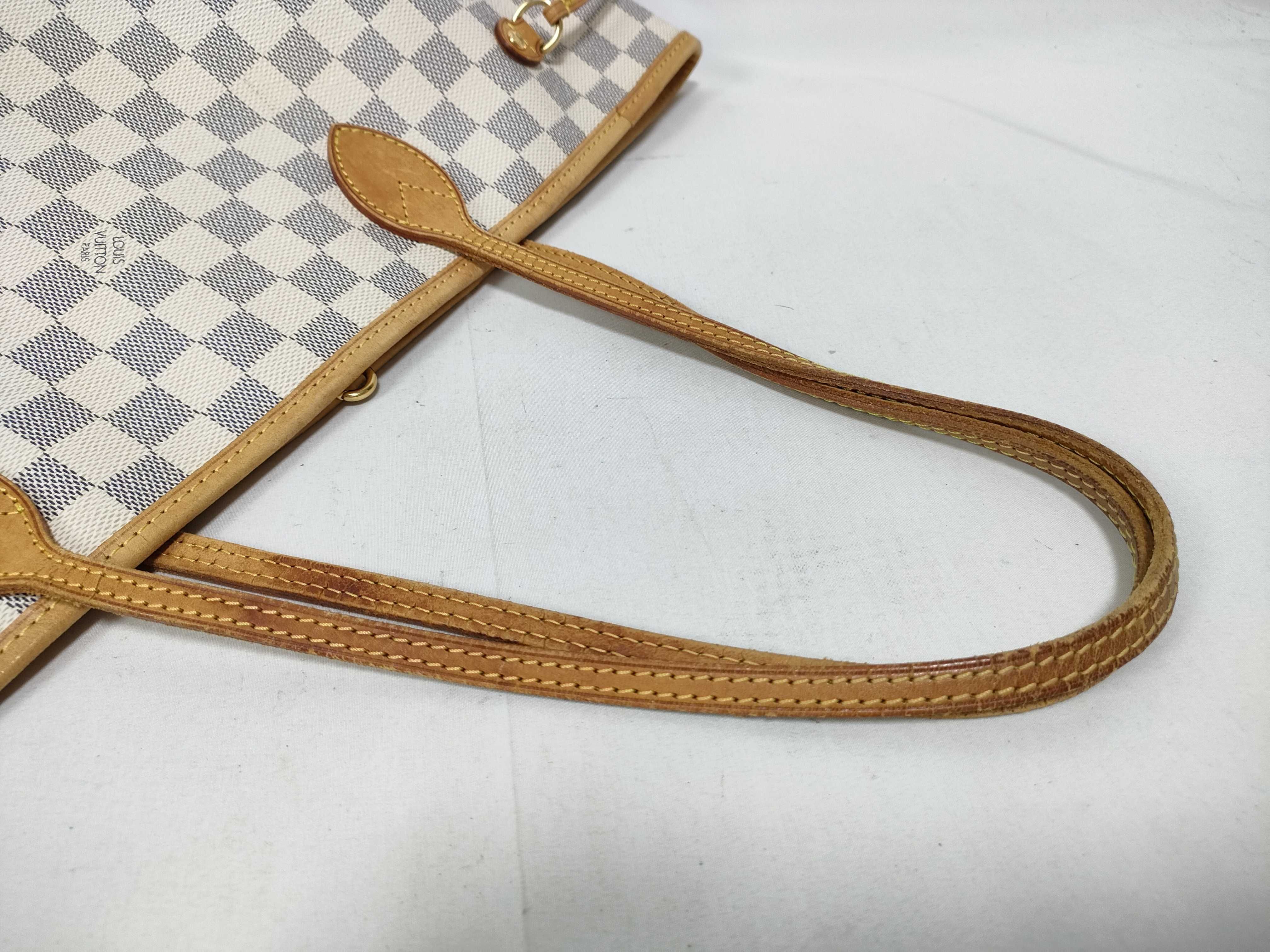 Damier Azur Neverfull MM Tote Shoulder Tote Bag — view 7