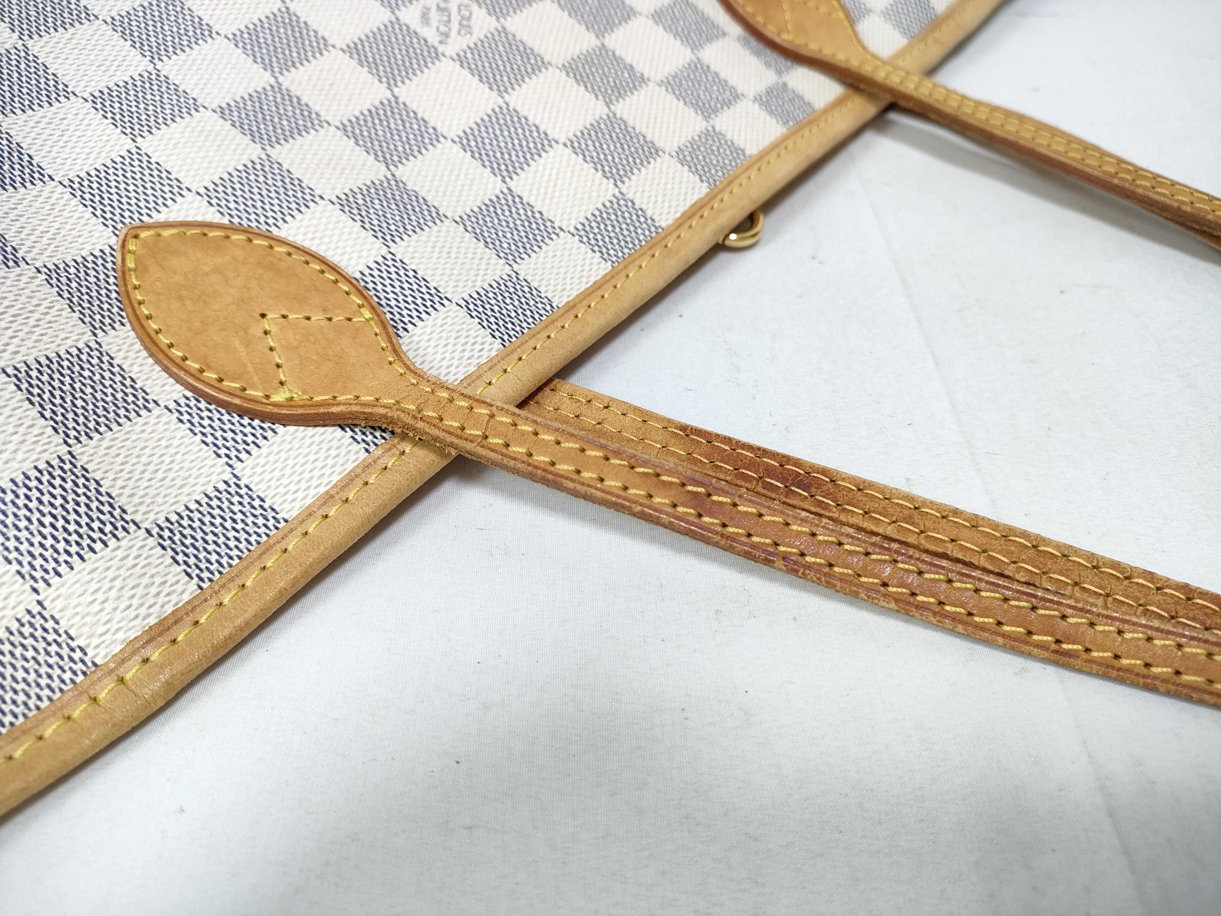 Damier Azur Neverfull MM Tote Shoulder Tote Bag — view 8