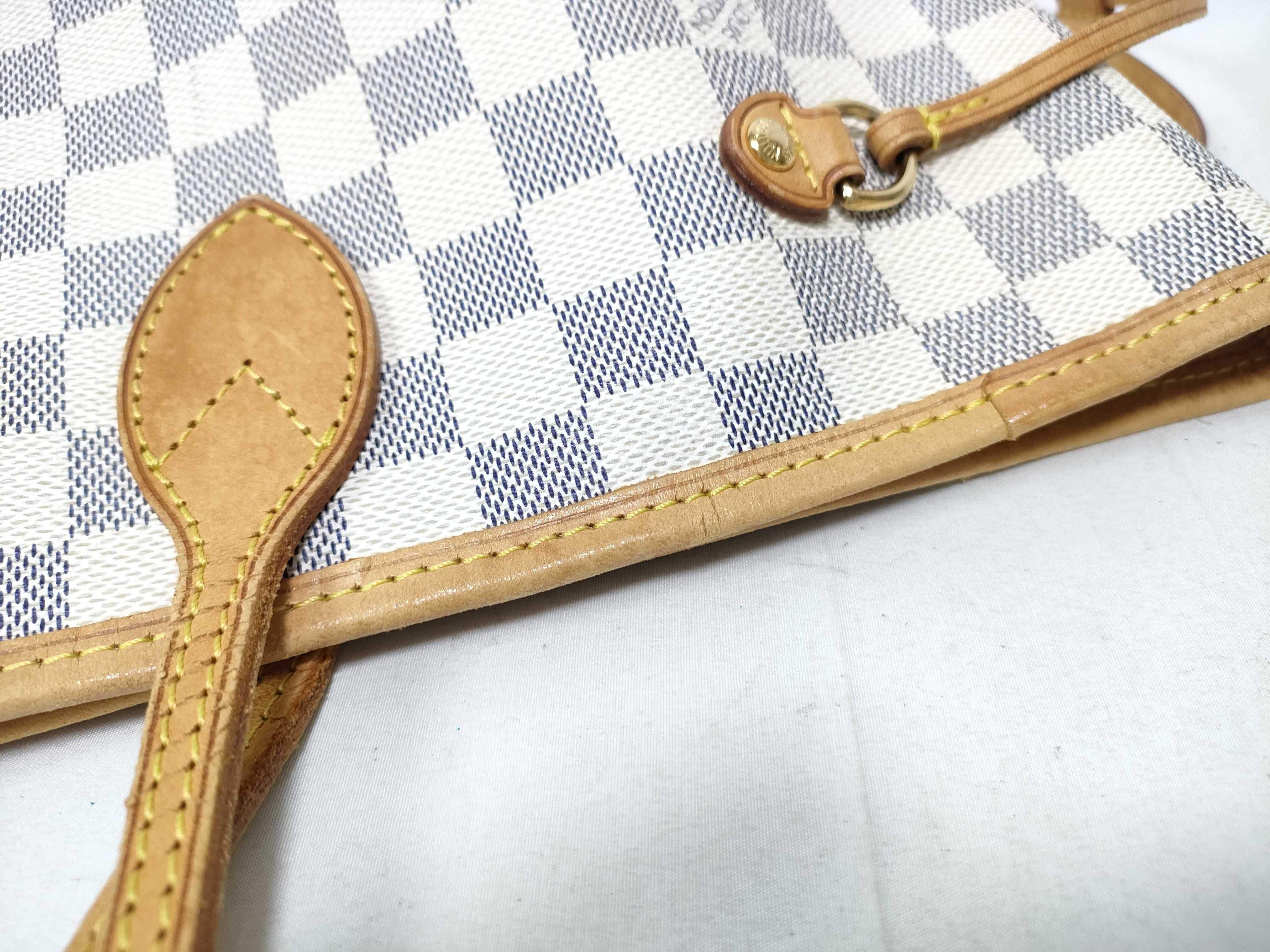 Damier Azur Neverfull MM Tote Shoulder Tote Bag — view 10