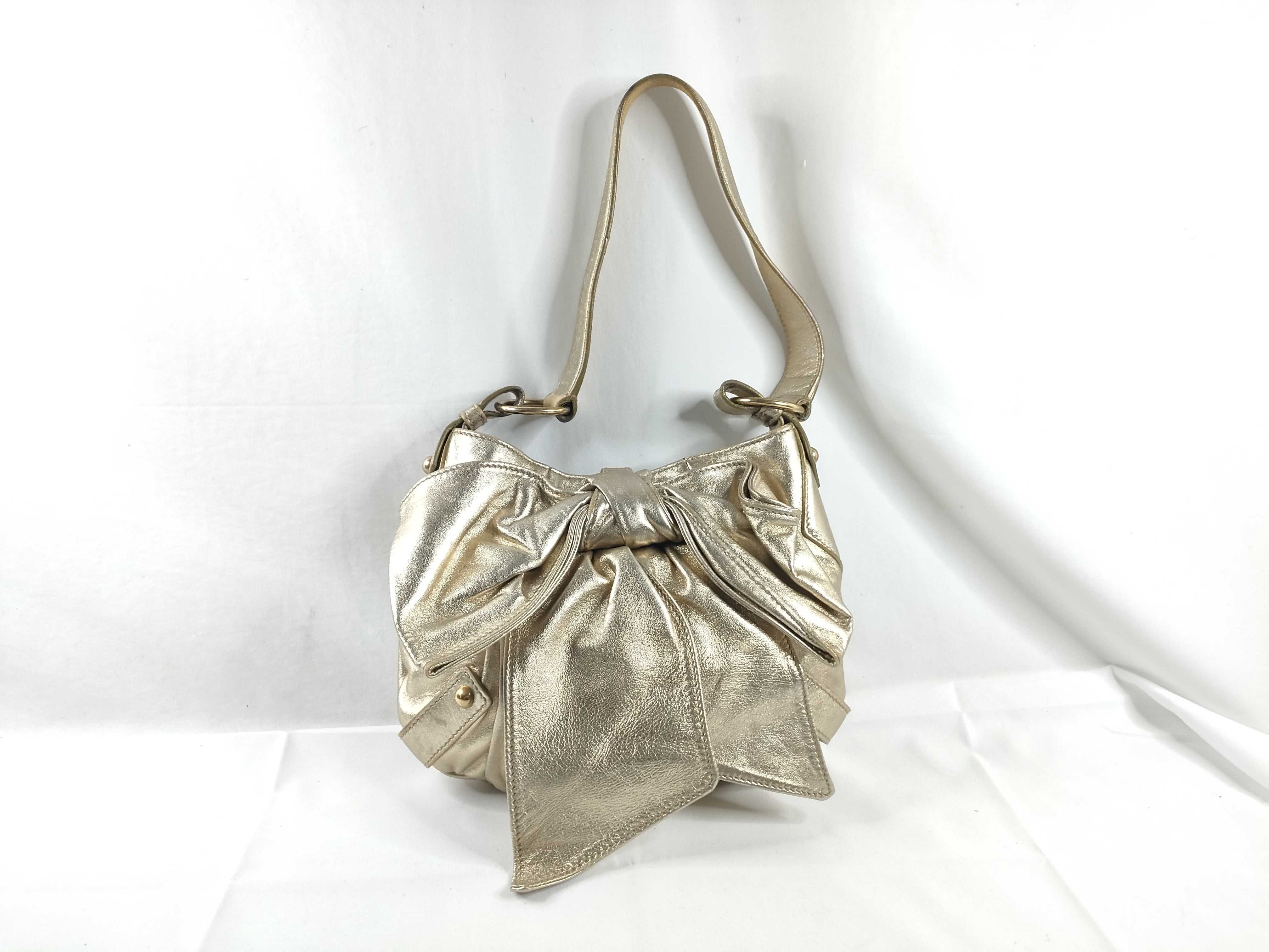 Rive Gauche Sac Bow Beige Shoulder Bag