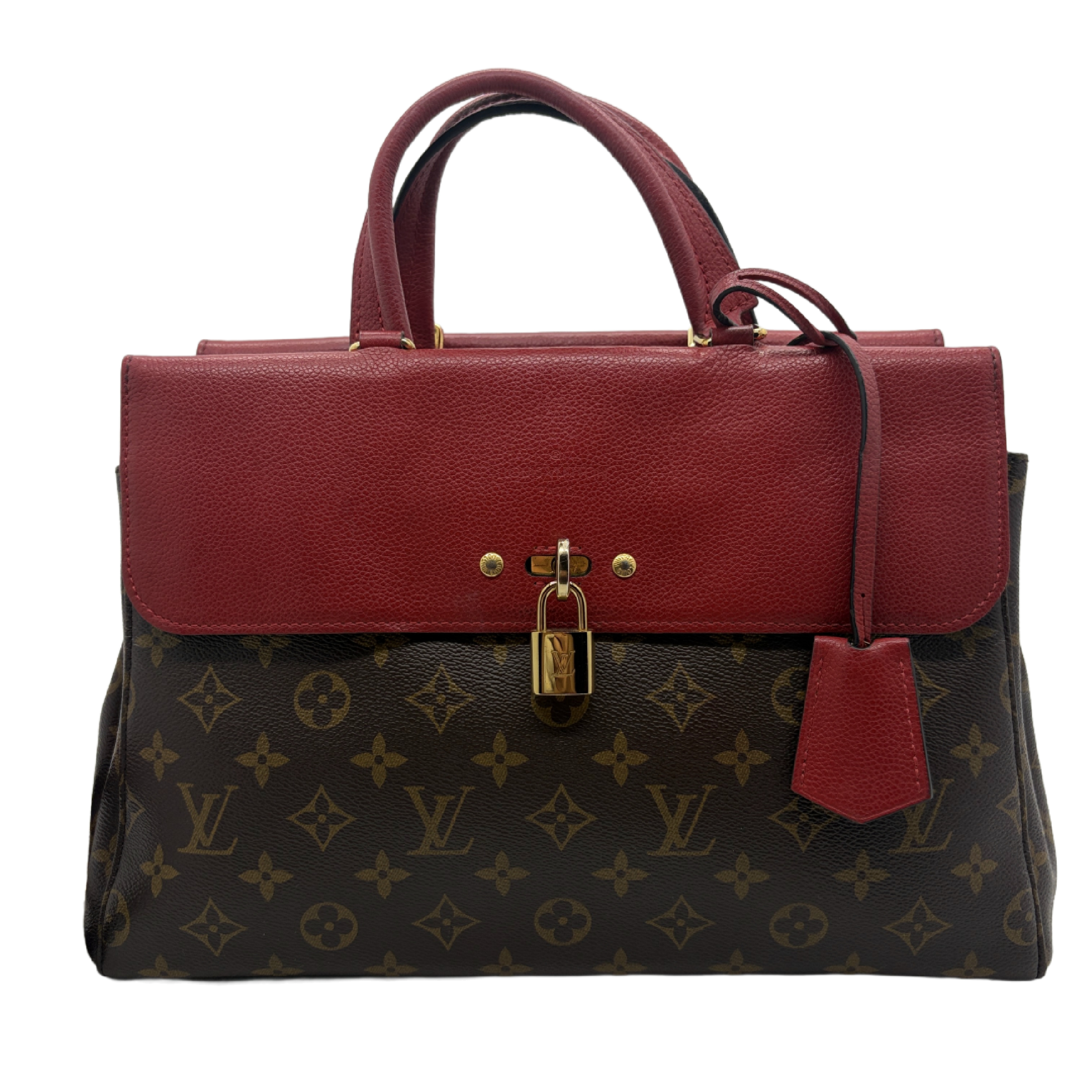 Venus Monogram Red Leather 2-Way Handbag