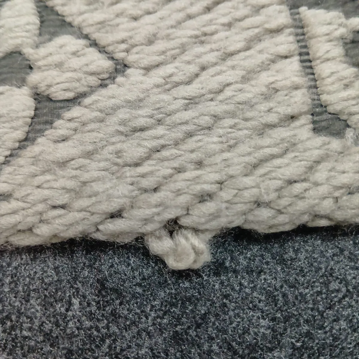 413287 Echarpe Logomania Scarf, Wool x Silk, Gray. Shows signs of wear, — view 4