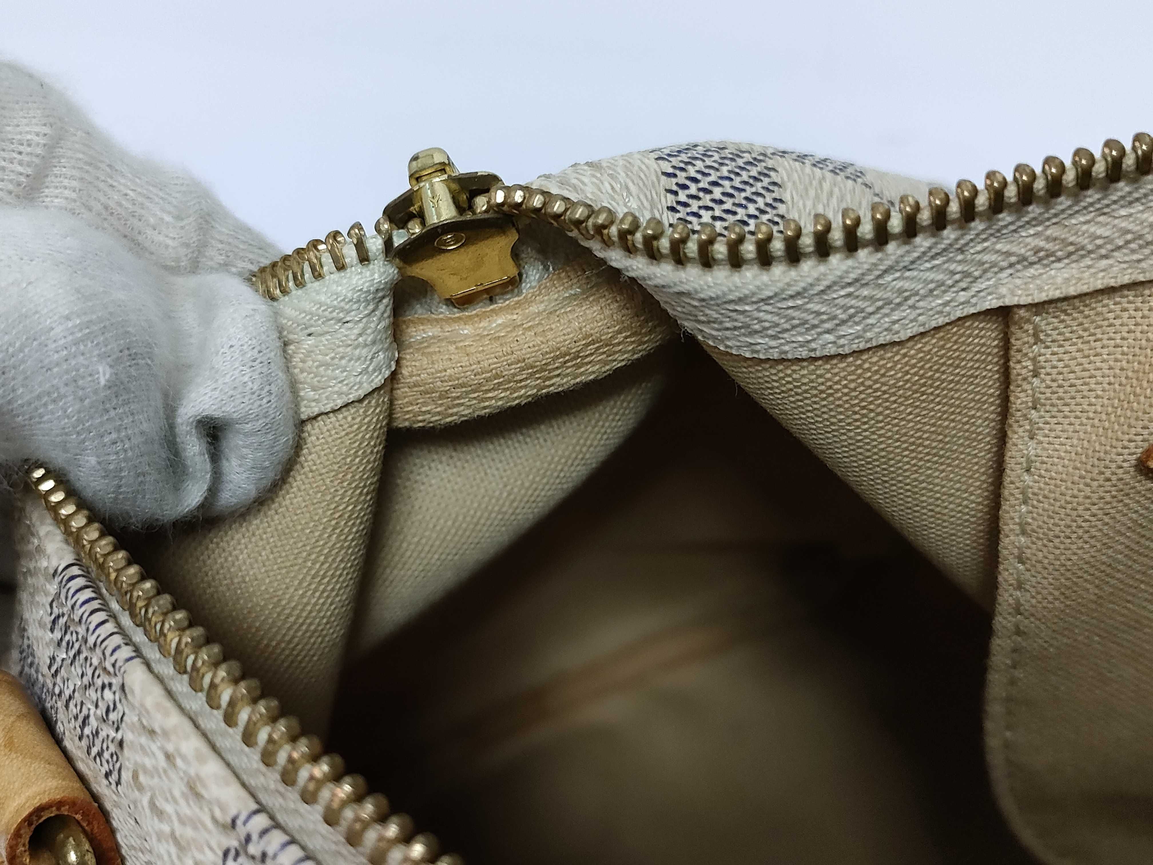 Damier Azur Speedy 30 N41533 DU2017 White Handbag — view 13