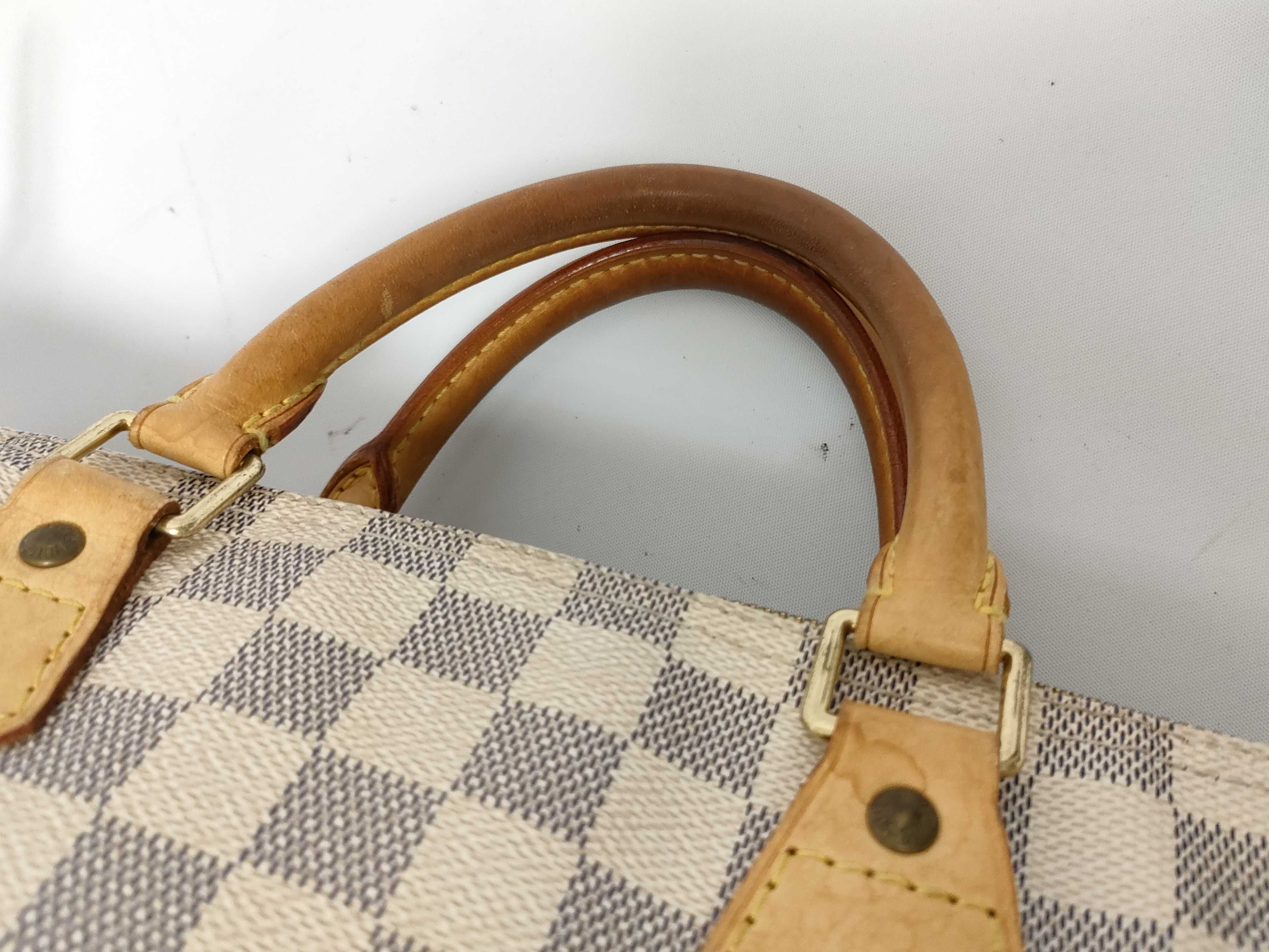 Damier Azur Speedy 30 N41533 DU2017 White Handbag — view 3