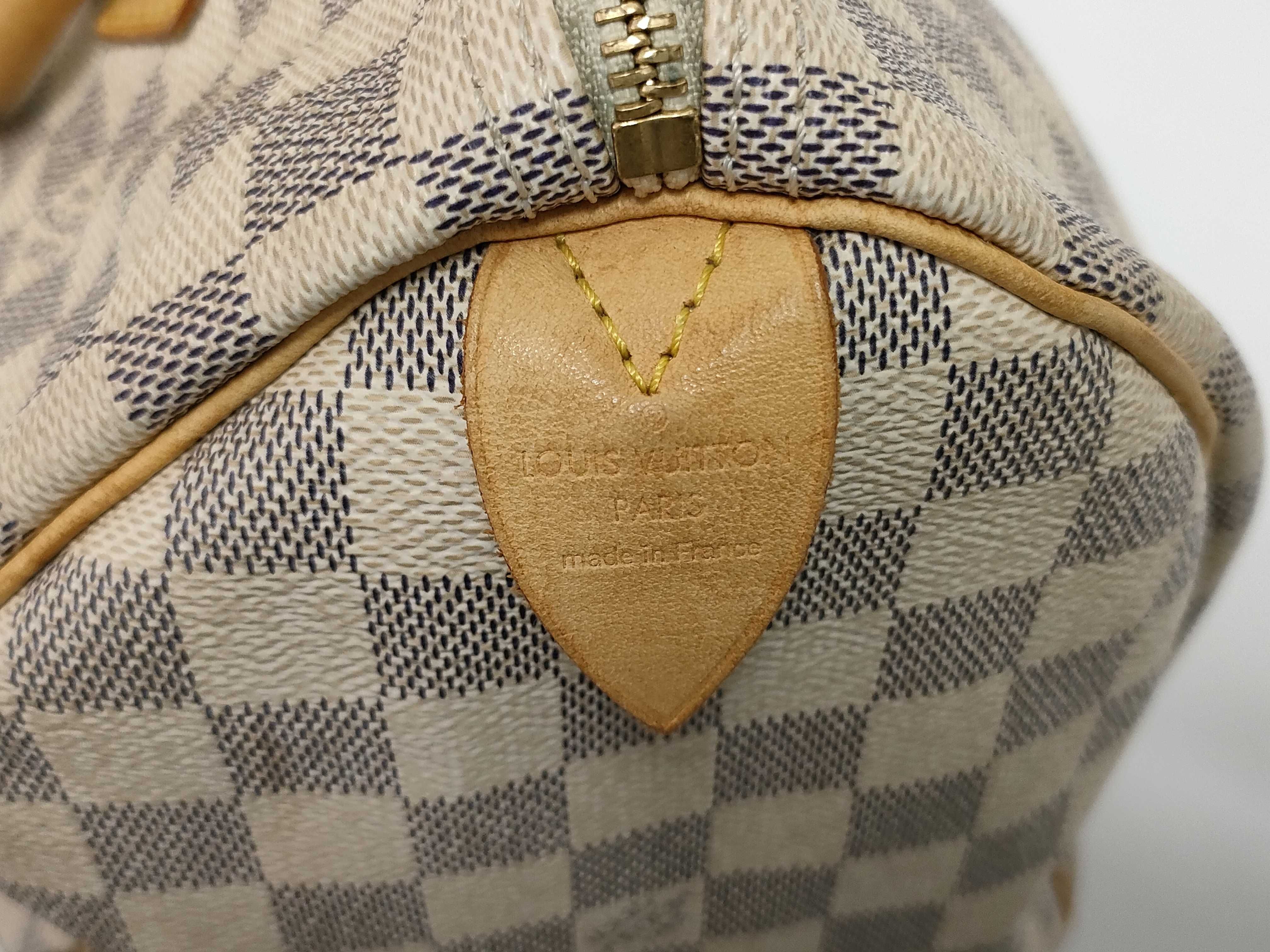 Damier Azur Speedy 30 N41533 DU2017 White Handbag — view 6