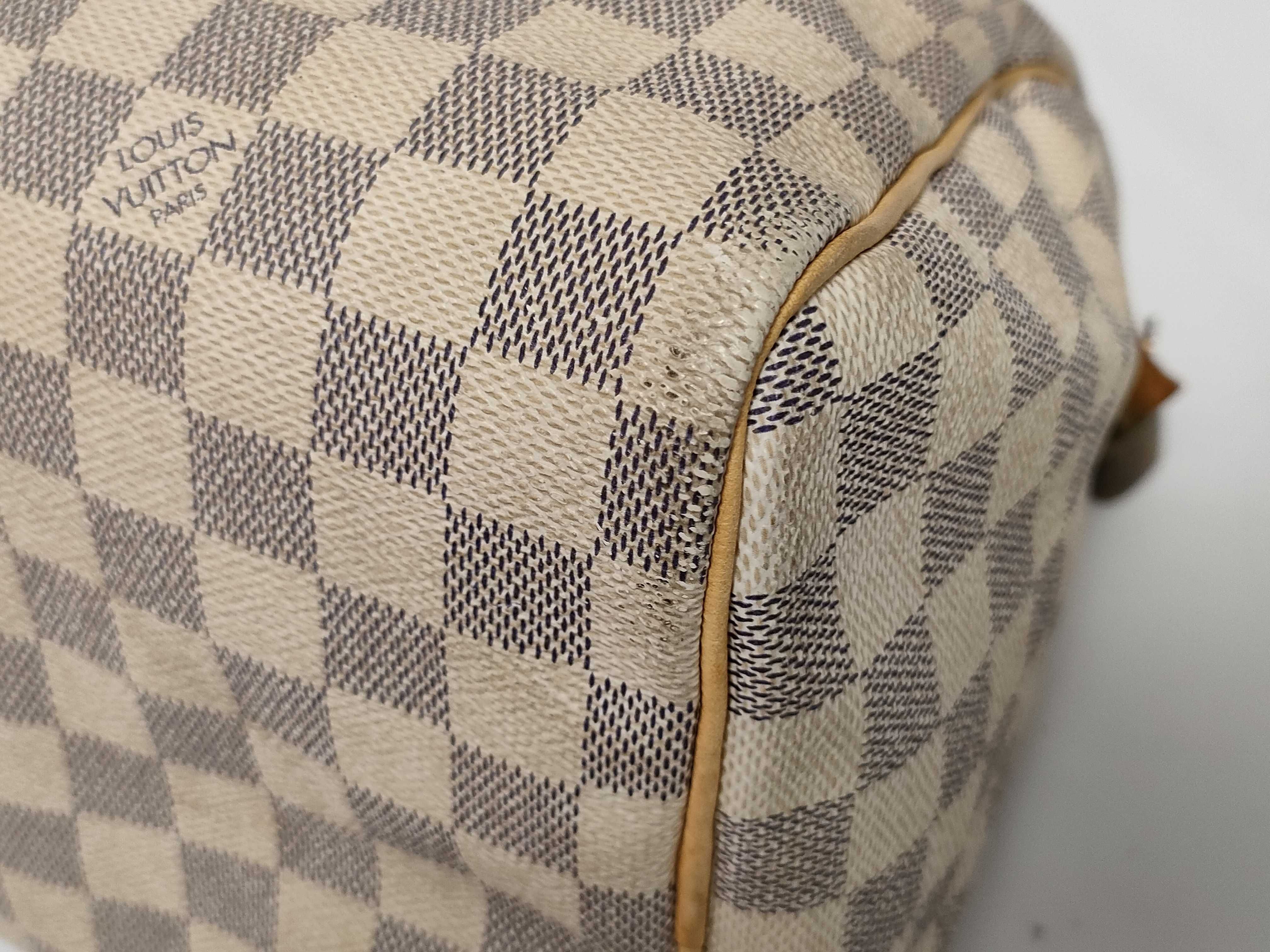 Damier Azur Speedy 30 N41533 DU2017 White Handbag — view 8