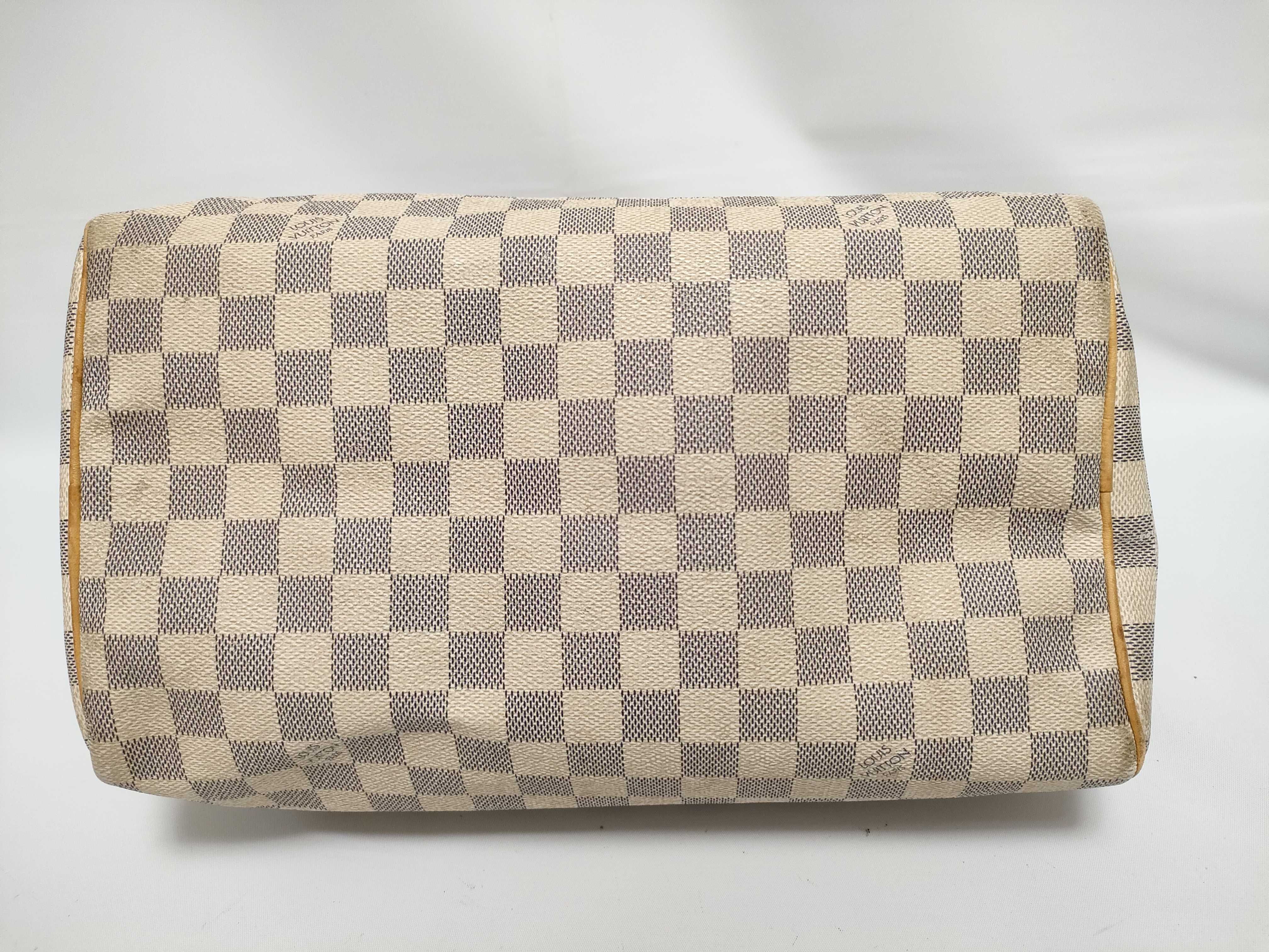Damier Azur Speedy 30 N41533 DU2017 White Handbag — view 9