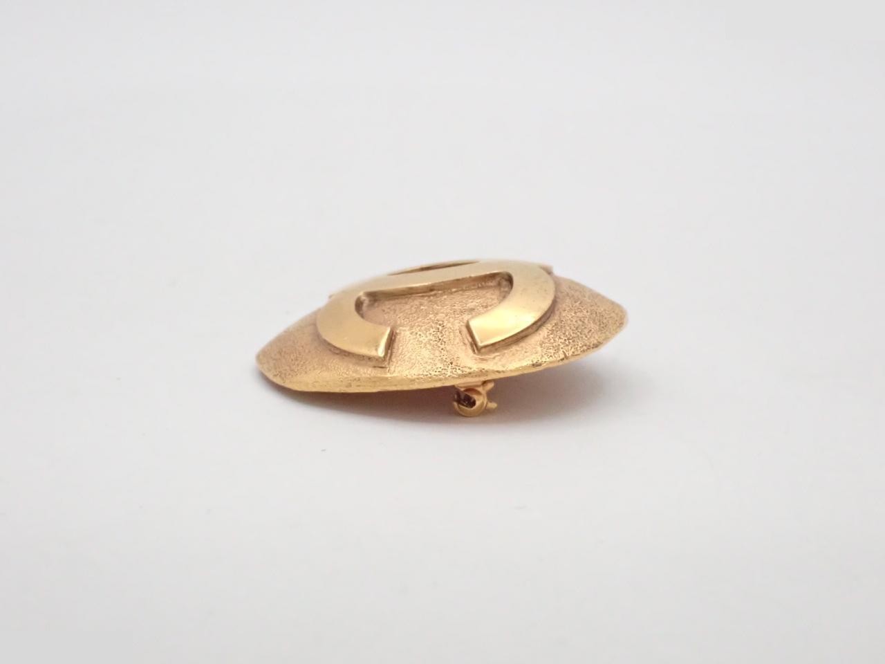 Coco Mark Brooch, Size 29, Gold Color — view 3