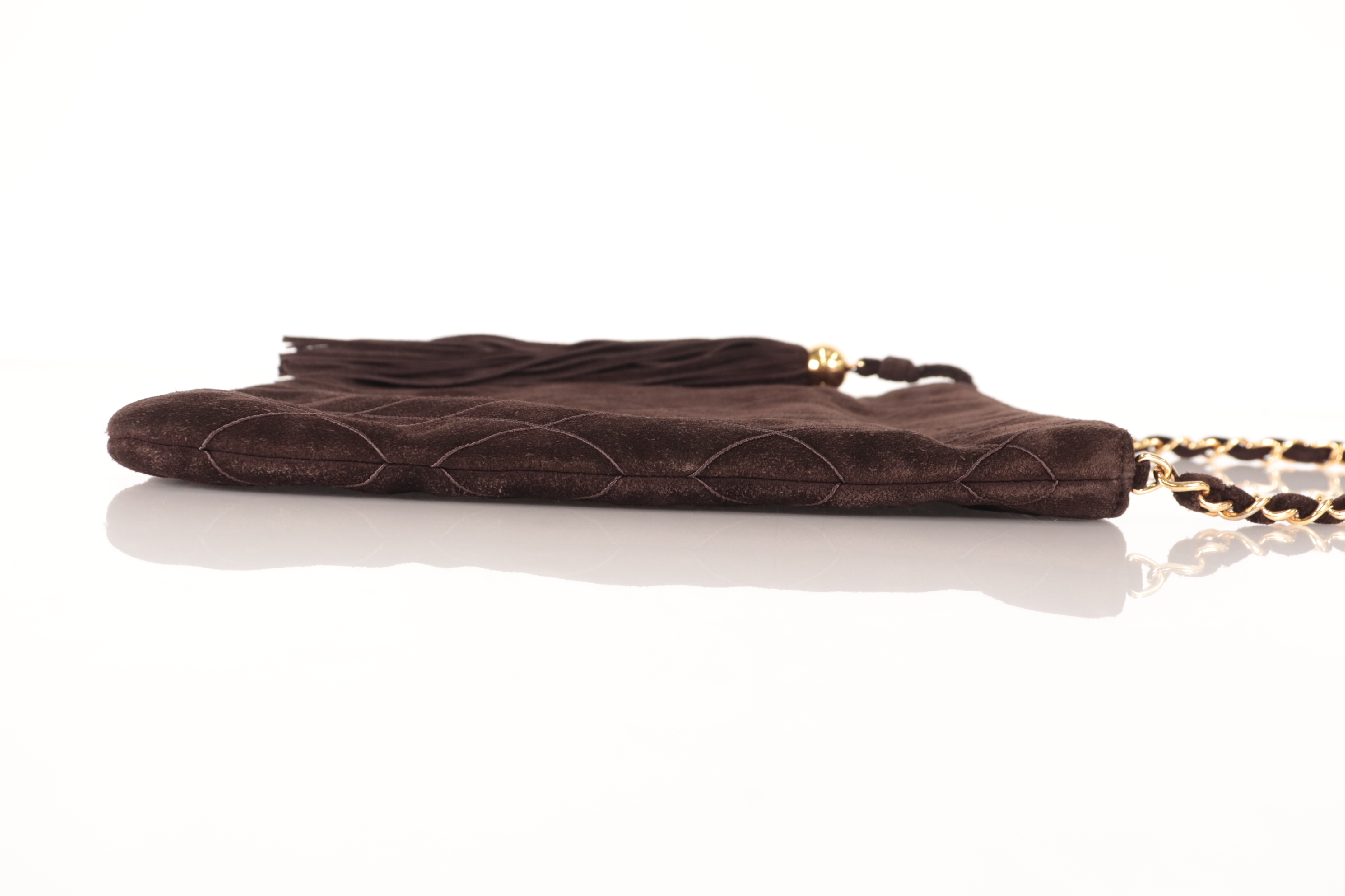 Suede Fringe Chain Shoulder Bag, Brown, Series 5 — view 5