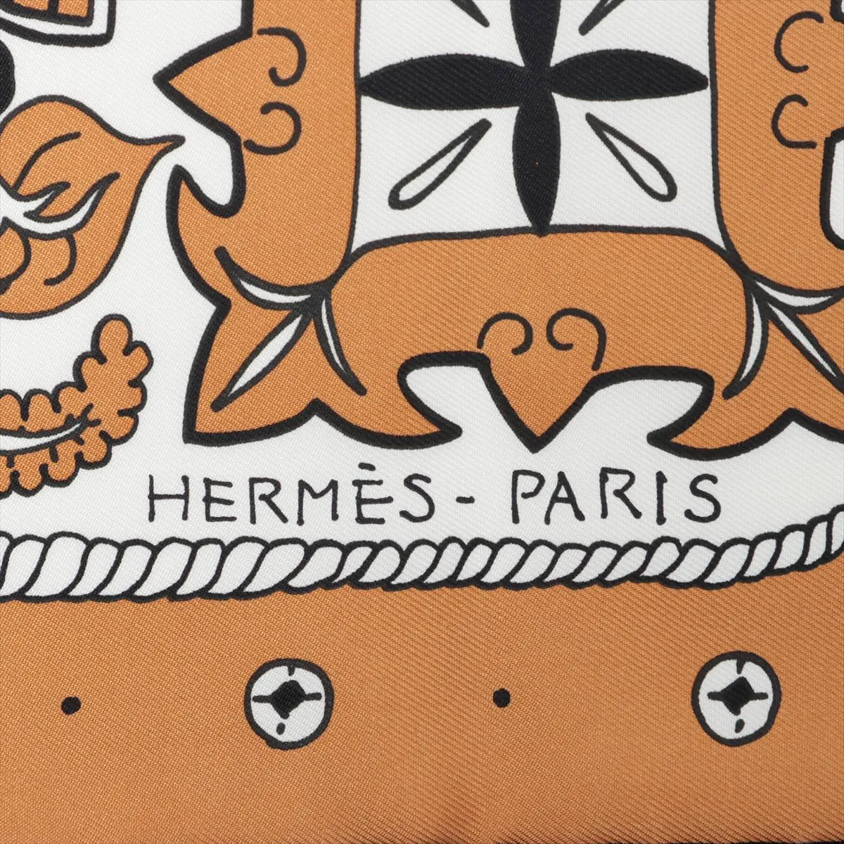 Carre 55 Animal Bandana Scarf, Silk, Beige, with slight thread pulls and paper tag. — view 6