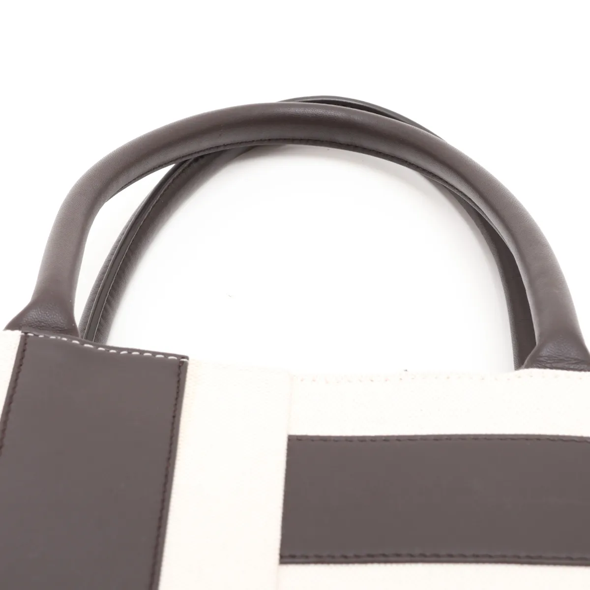 Maxi Intrecciato The Arco Tote Large Canvas x Leather Tote Bag Beige x Black — view 6