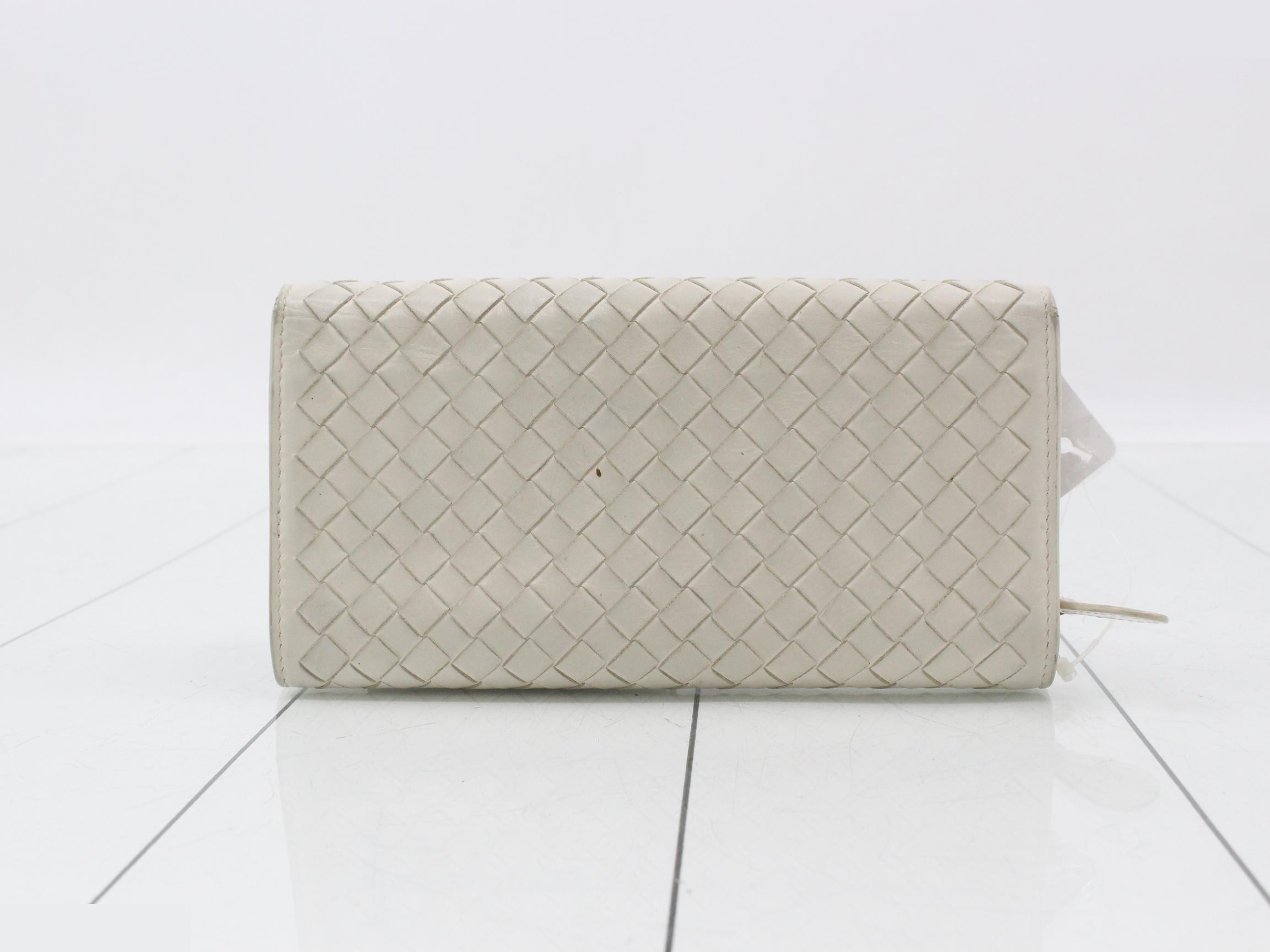 Intrecciato folding wallet, off-white — view 2