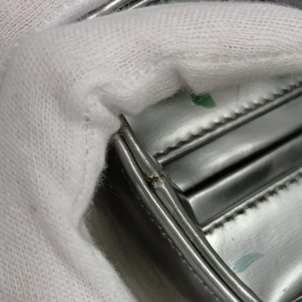 Lady Dior Leather 2-Way Handbag, Silver — view 13