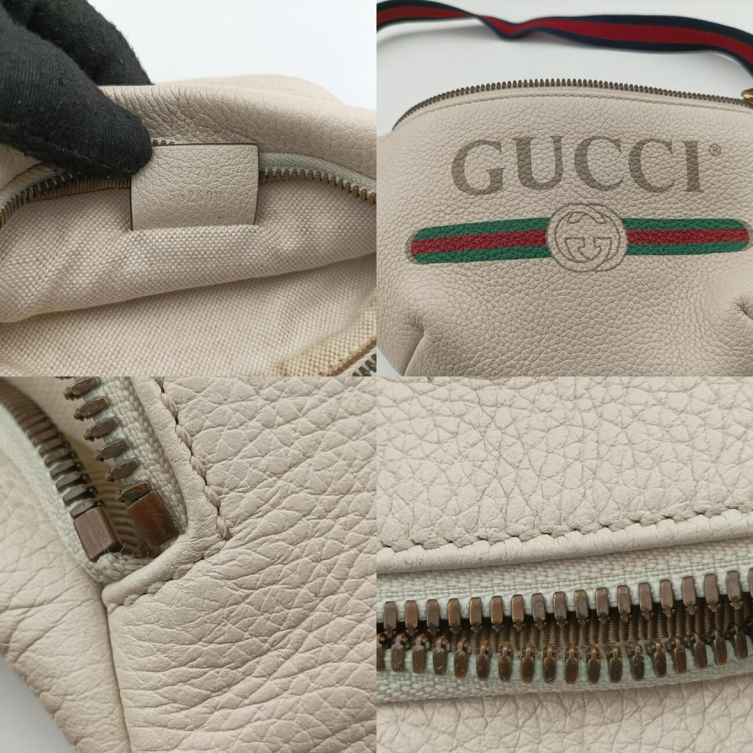 Print White Leather Waist Bag 527792 G028758749 — view 8