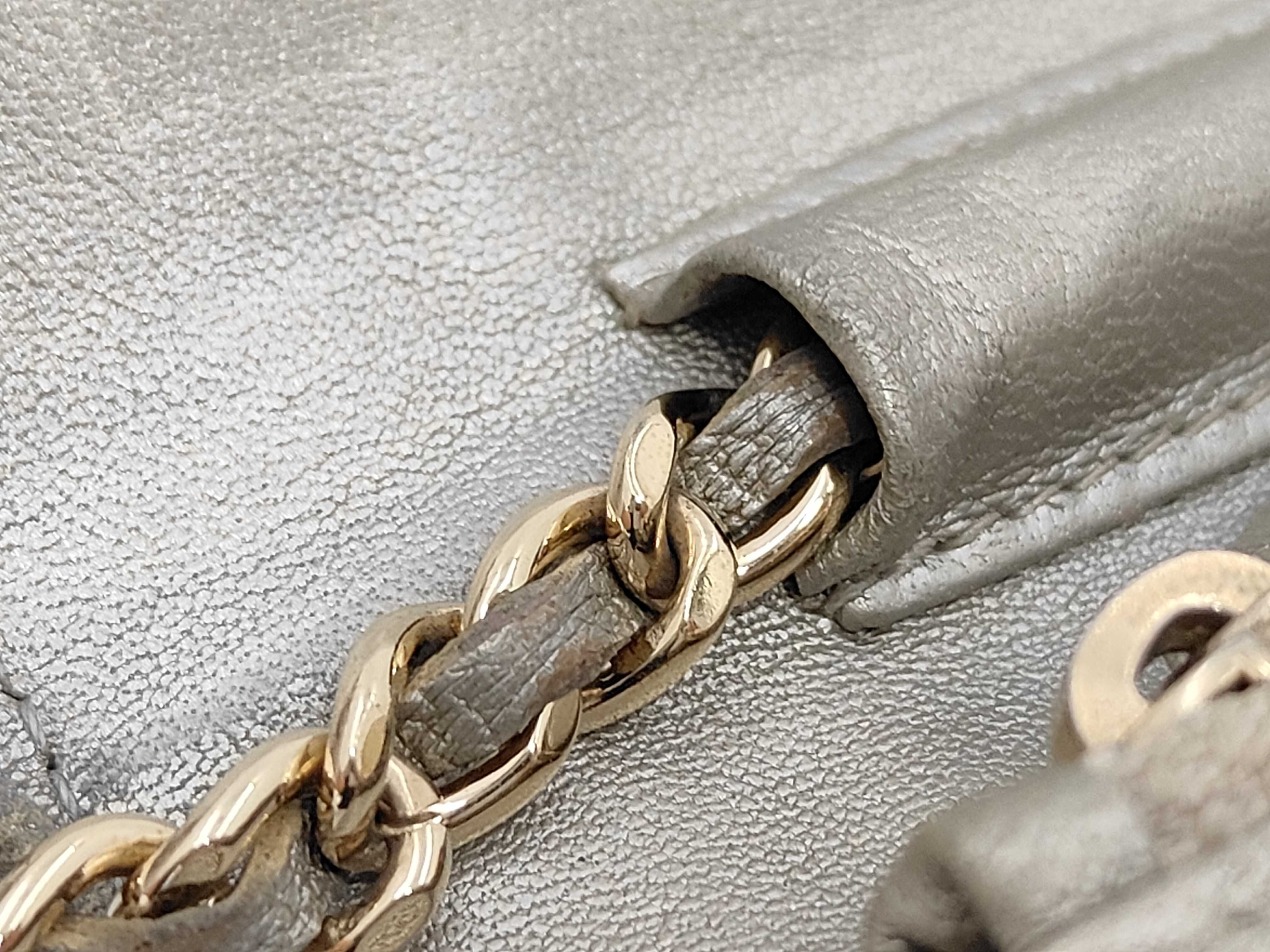 Mademoiselle Chain Wallet, Silver, with original seal, serial number in the 24 range, Shoulder Bag — view 8