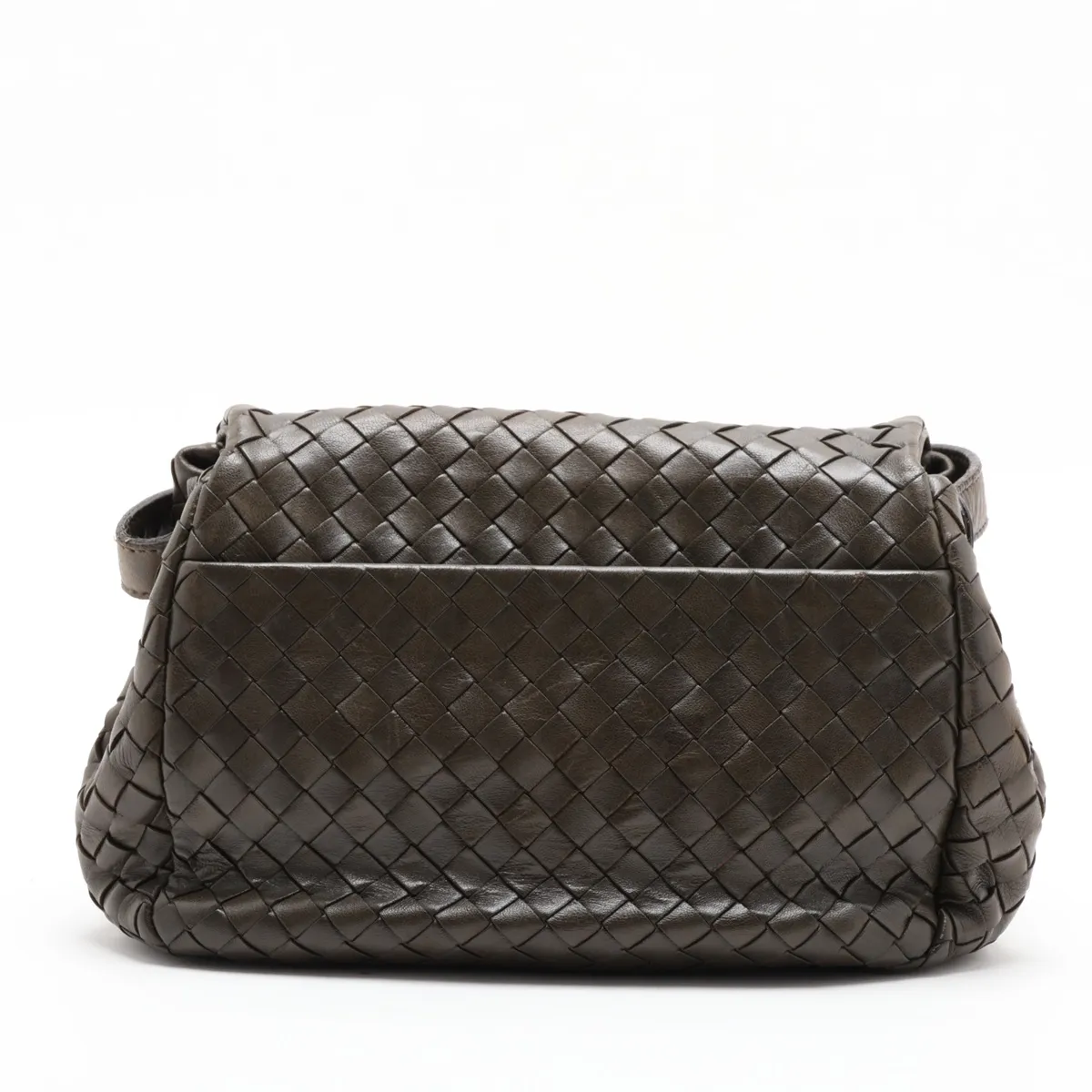 Intrecciato Leather Shoulder Bag, Green — view 2
