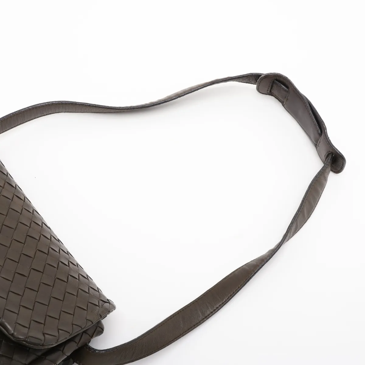 Intrecciato Leather Shoulder Bag, Green — view 5