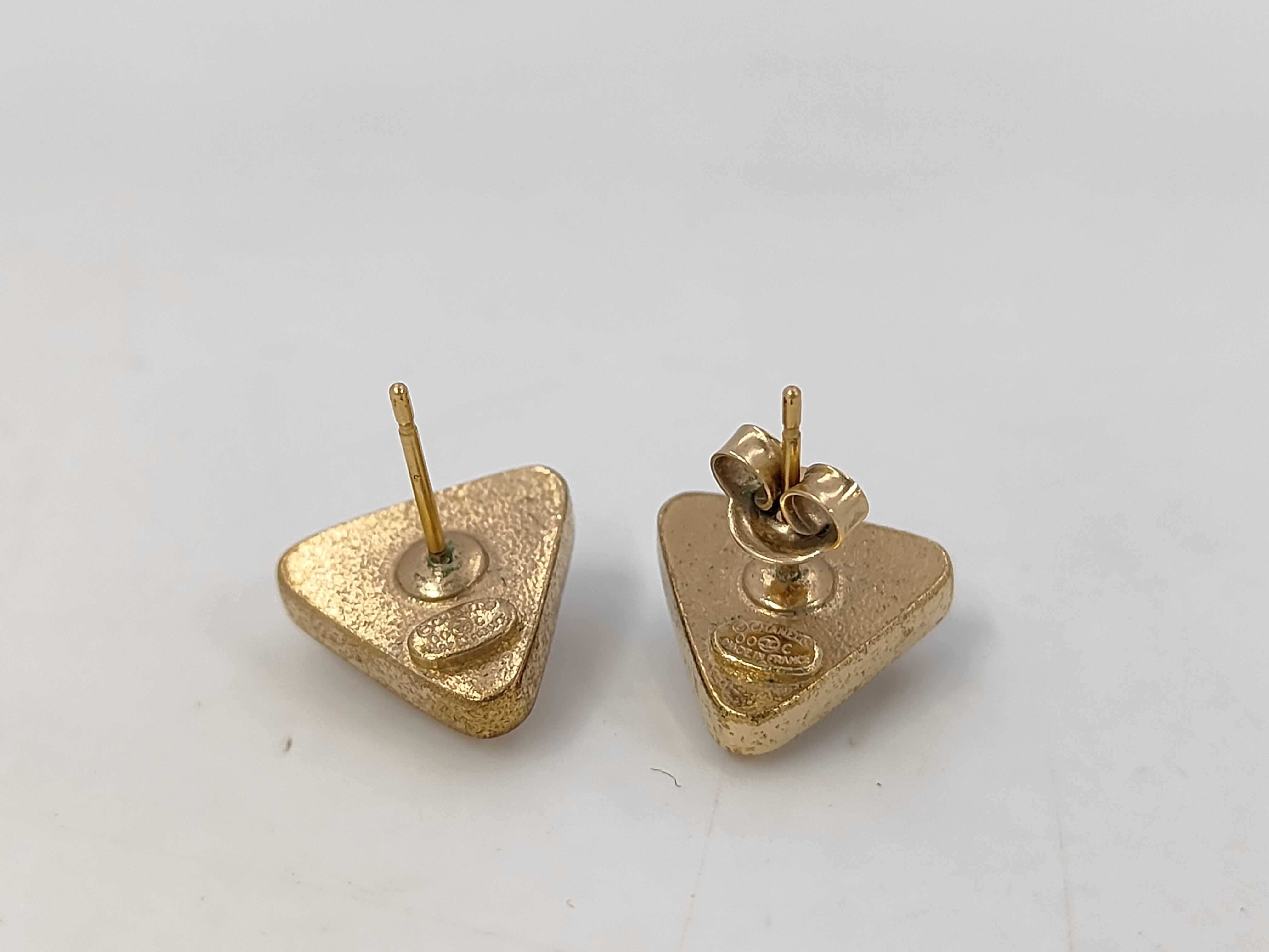 Coco Mark Clear Earrings Gold Earrings — view 2