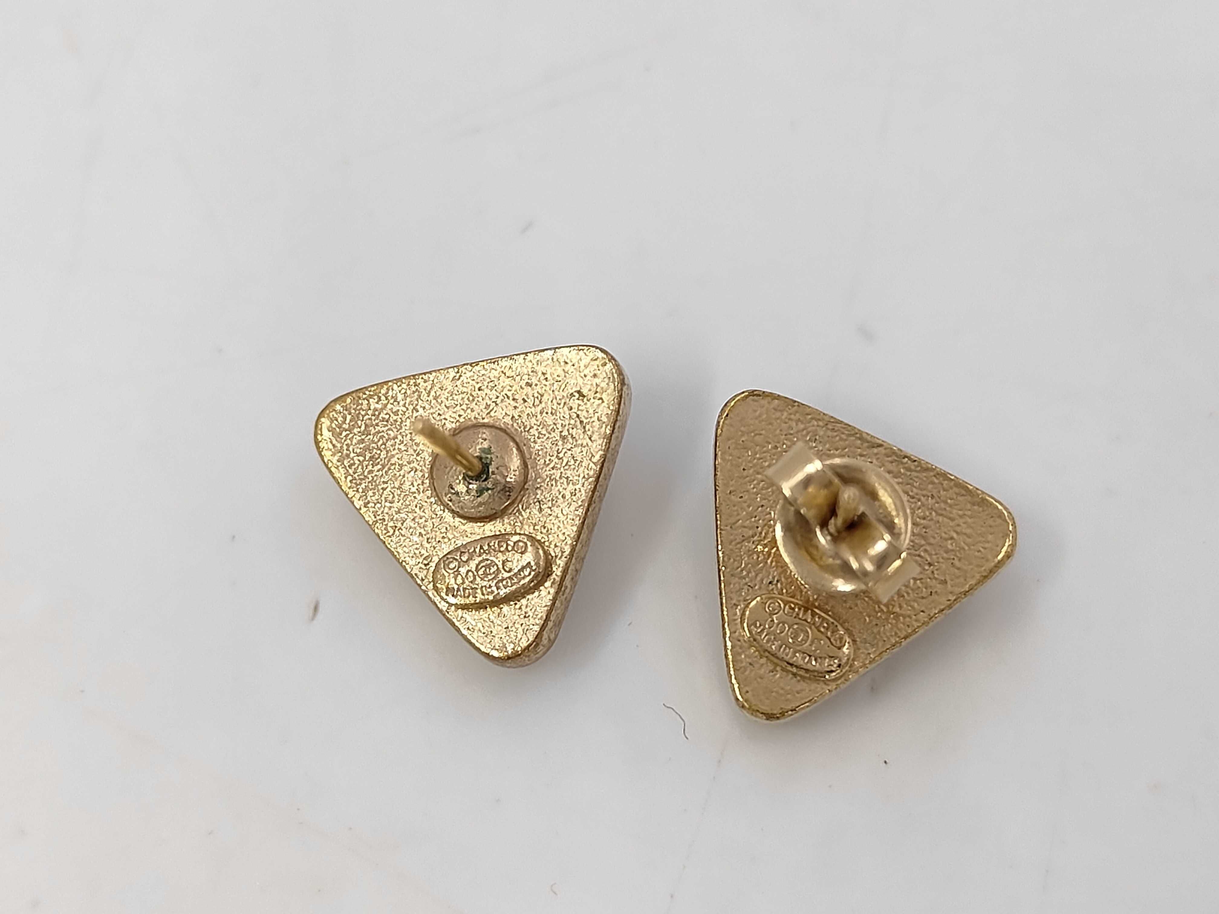 Coco Mark Clear Earrings Gold Earrings — view 4