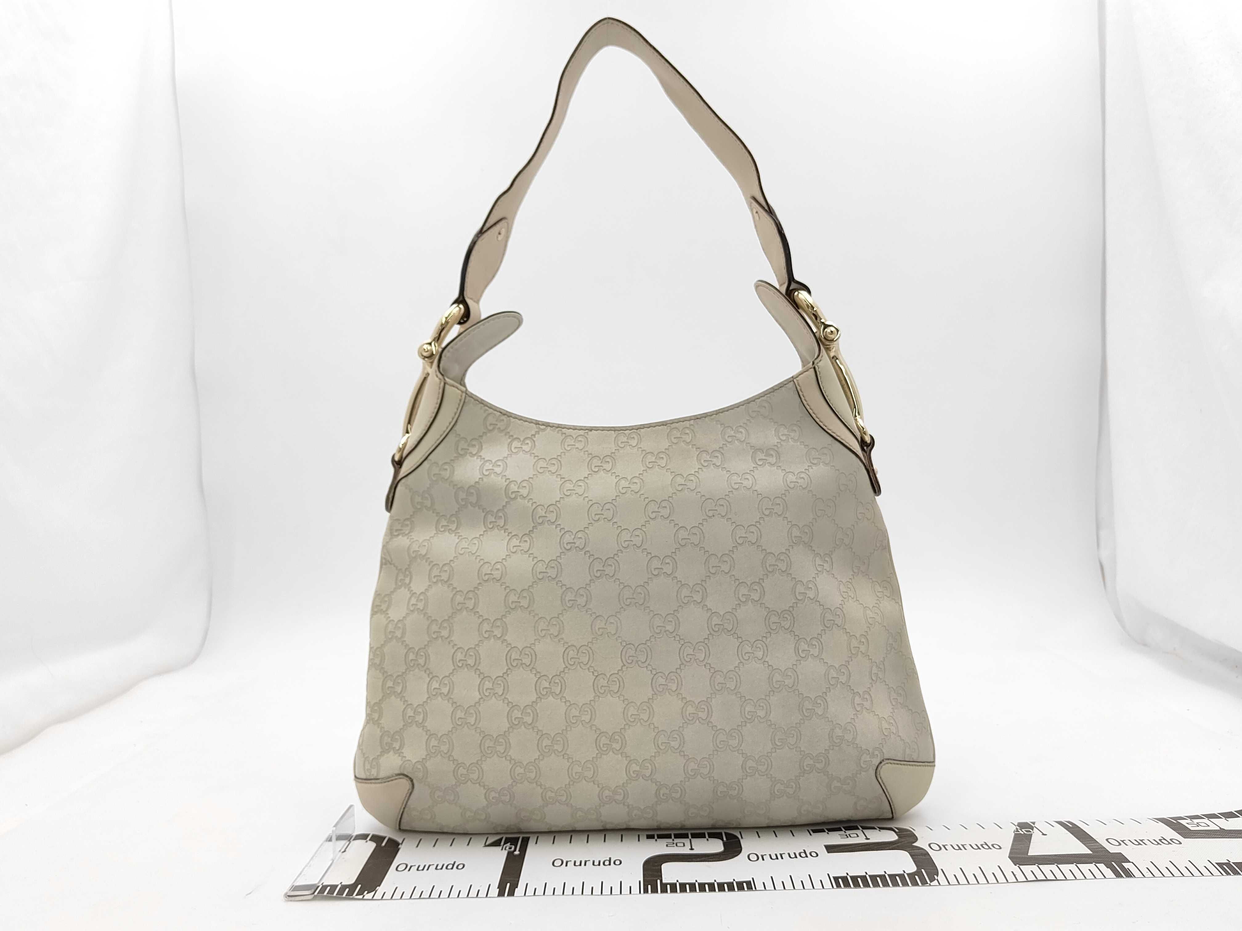Guccissima 145826 Horsebit Hobo Calfskin Ivory 38x27x3cm Shoulder Bag — view 2