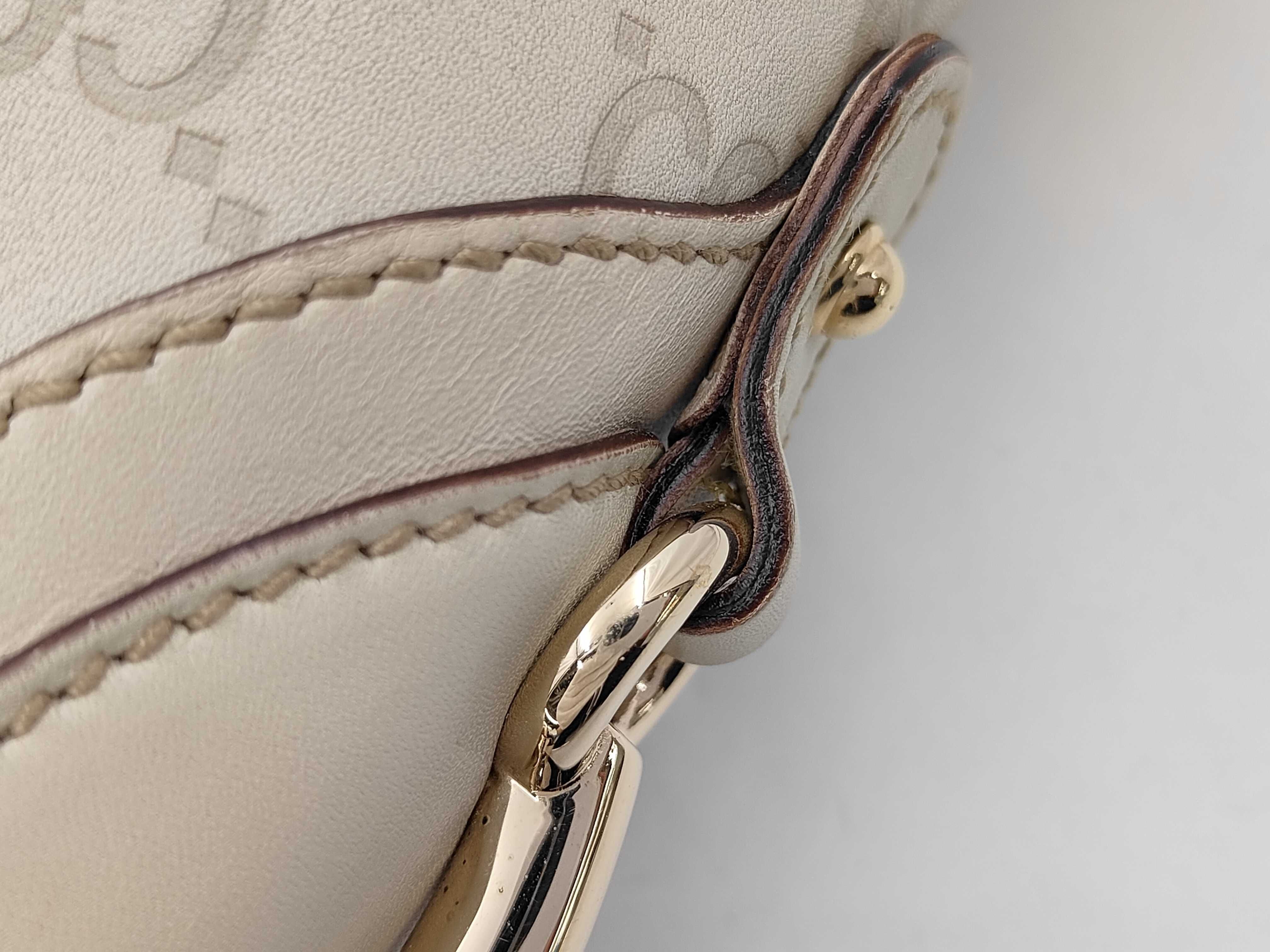 Guccissima 145826 Horsebit Hobo Calfskin Ivory 38x27x3cm Shoulder Bag — view 6
