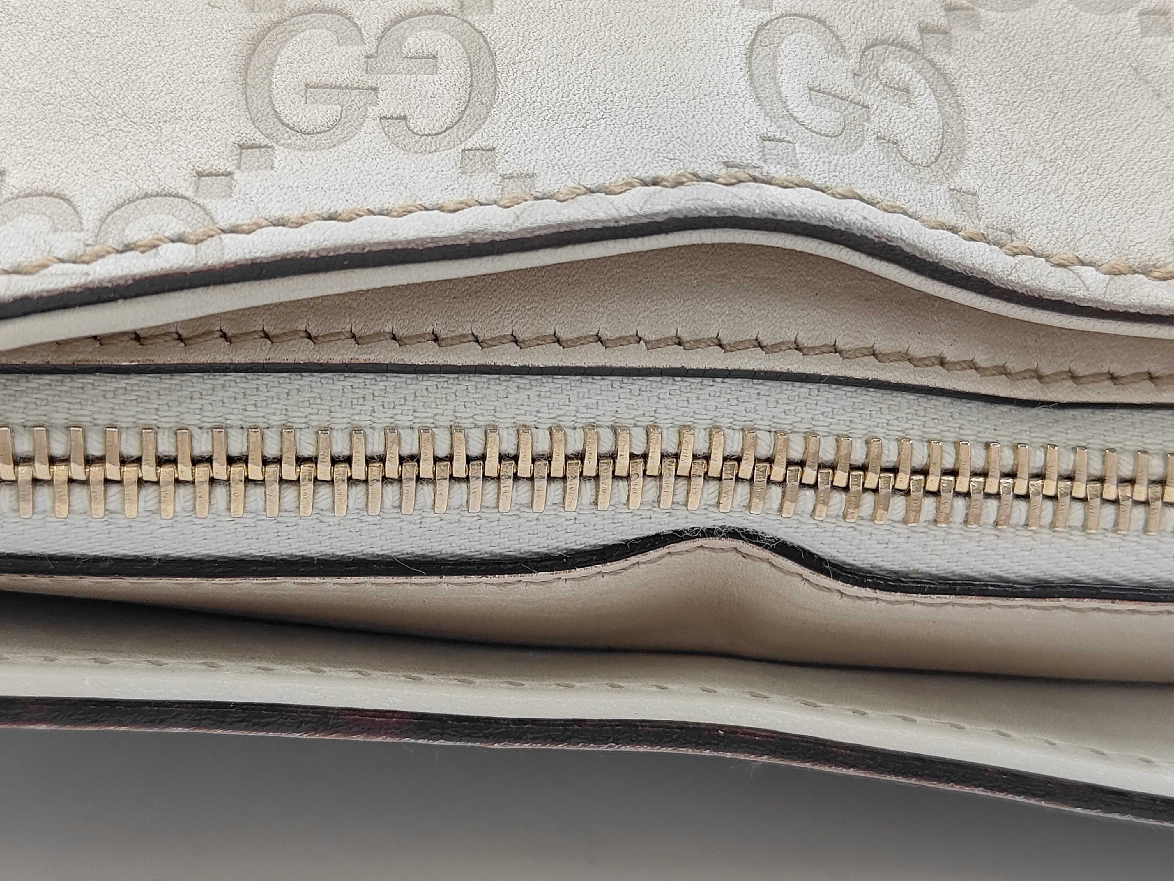 Guccissima 145826 Horsebit Hobo Calfskin Ivory 38x27x3cm Shoulder Bag — view 9