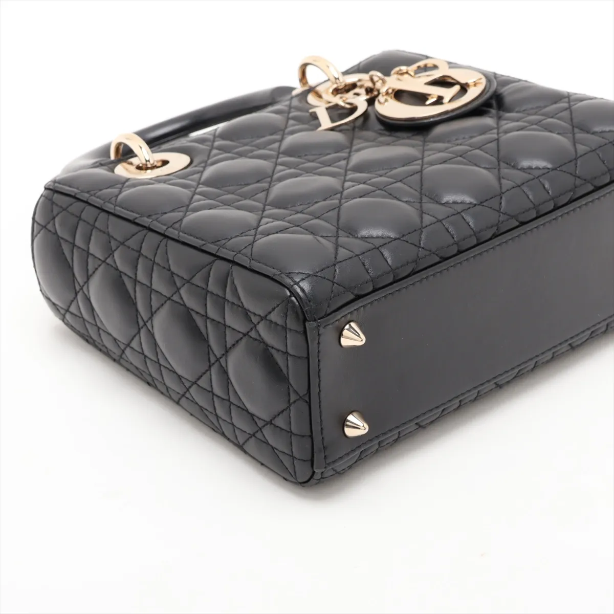 Cannage My Lady Dior Leather 2-Way Handbag, Black — view 4