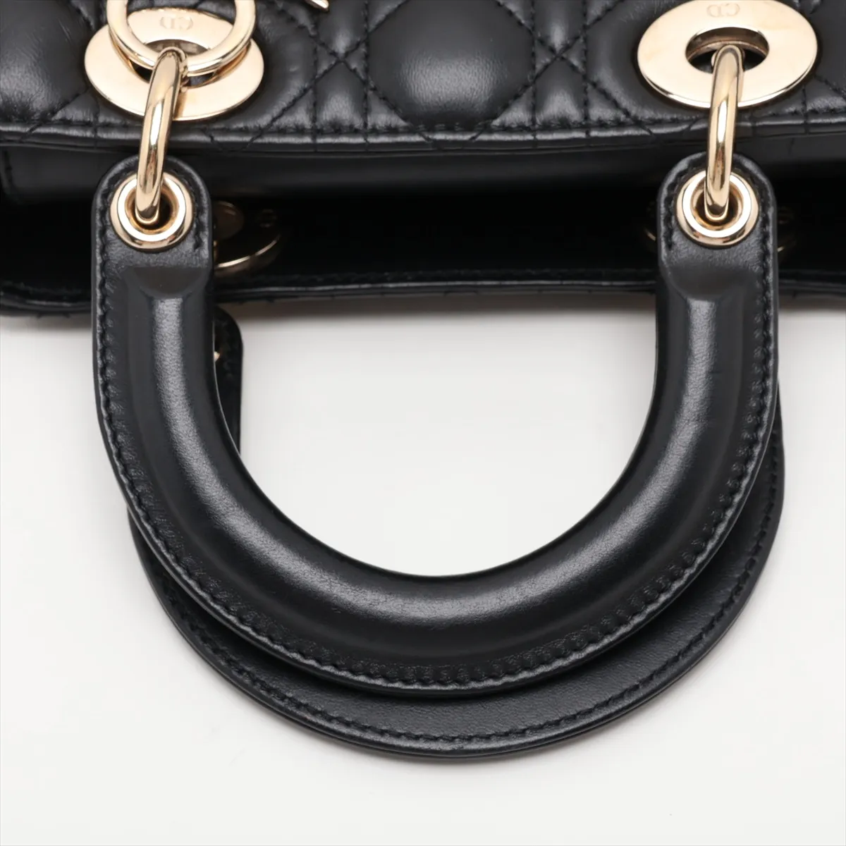 Cannage My Lady Dior Leather 2-Way Handbag, Black — view 5