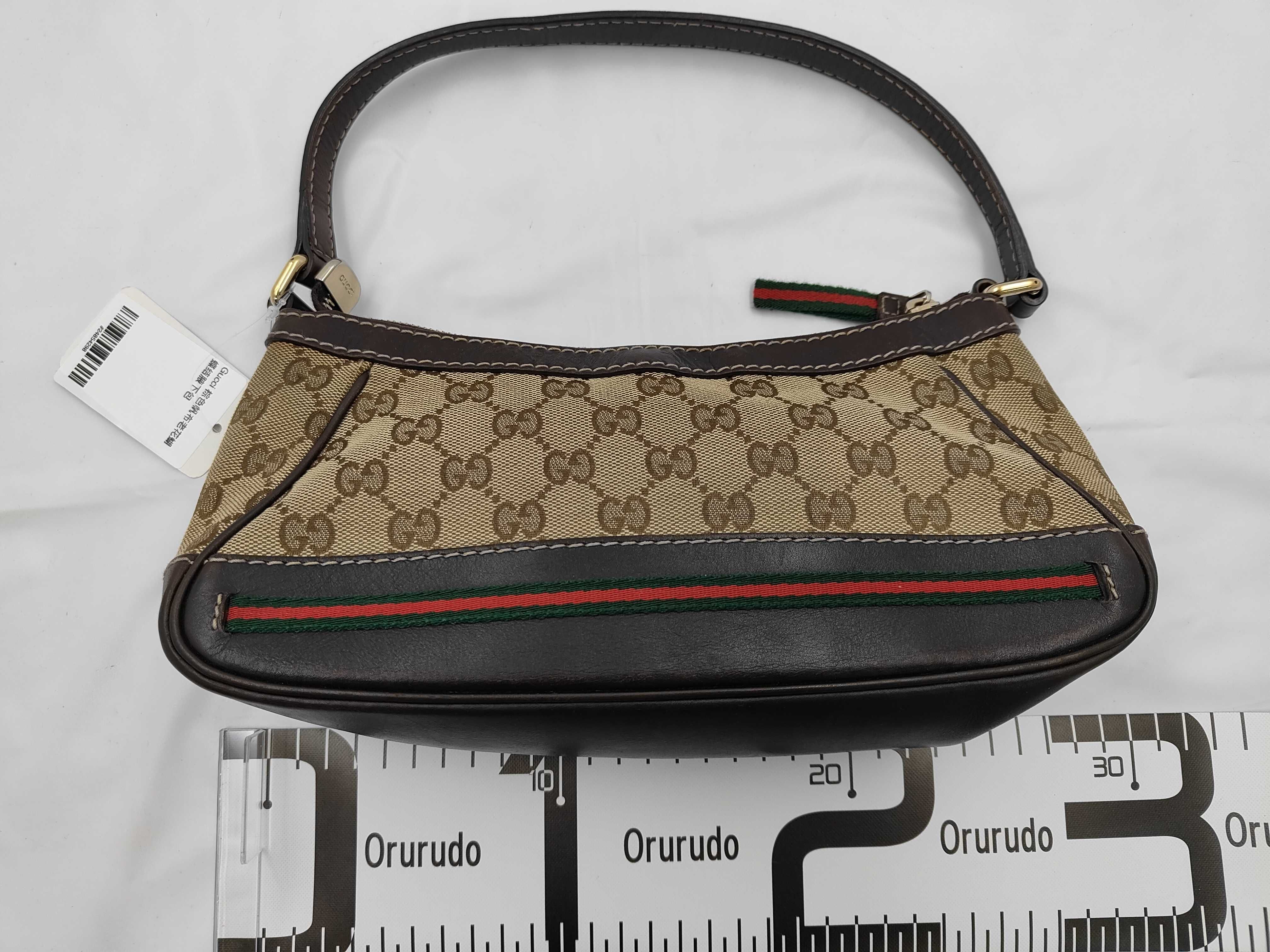 Brown Canvas GG Monogram Bow Shoulder Bag Tote Bag — view 2