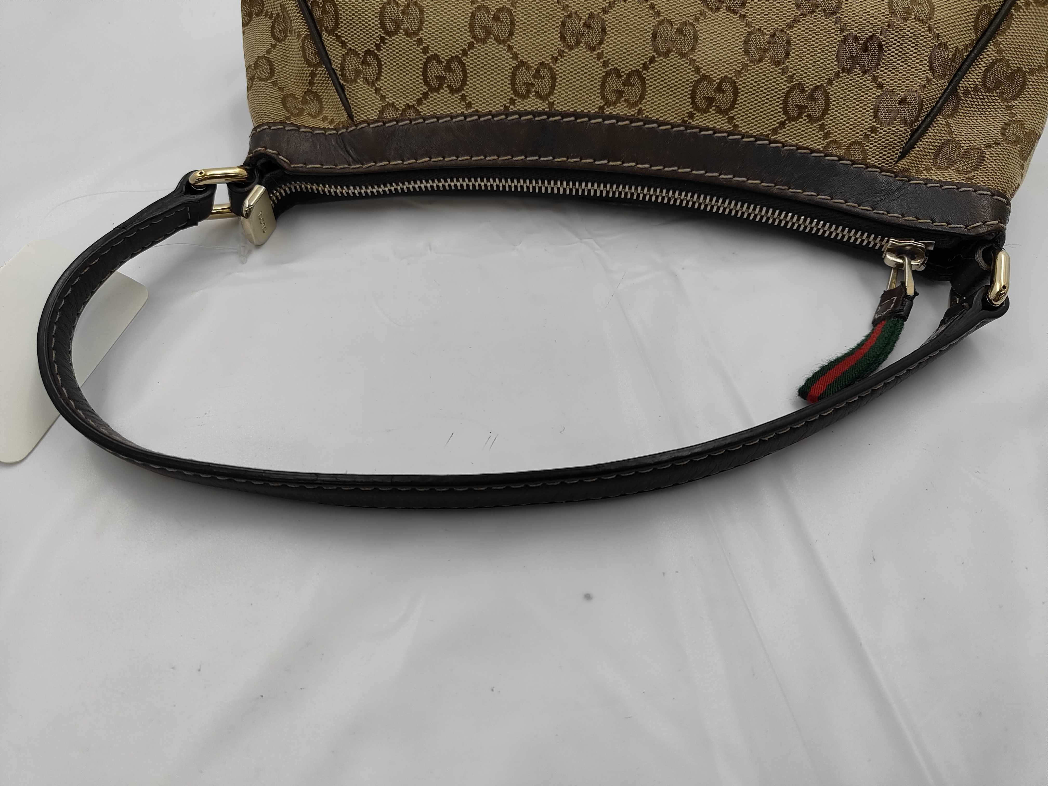 Brown Canvas GG Monogram Bow Shoulder Bag Tote Bag — view 3