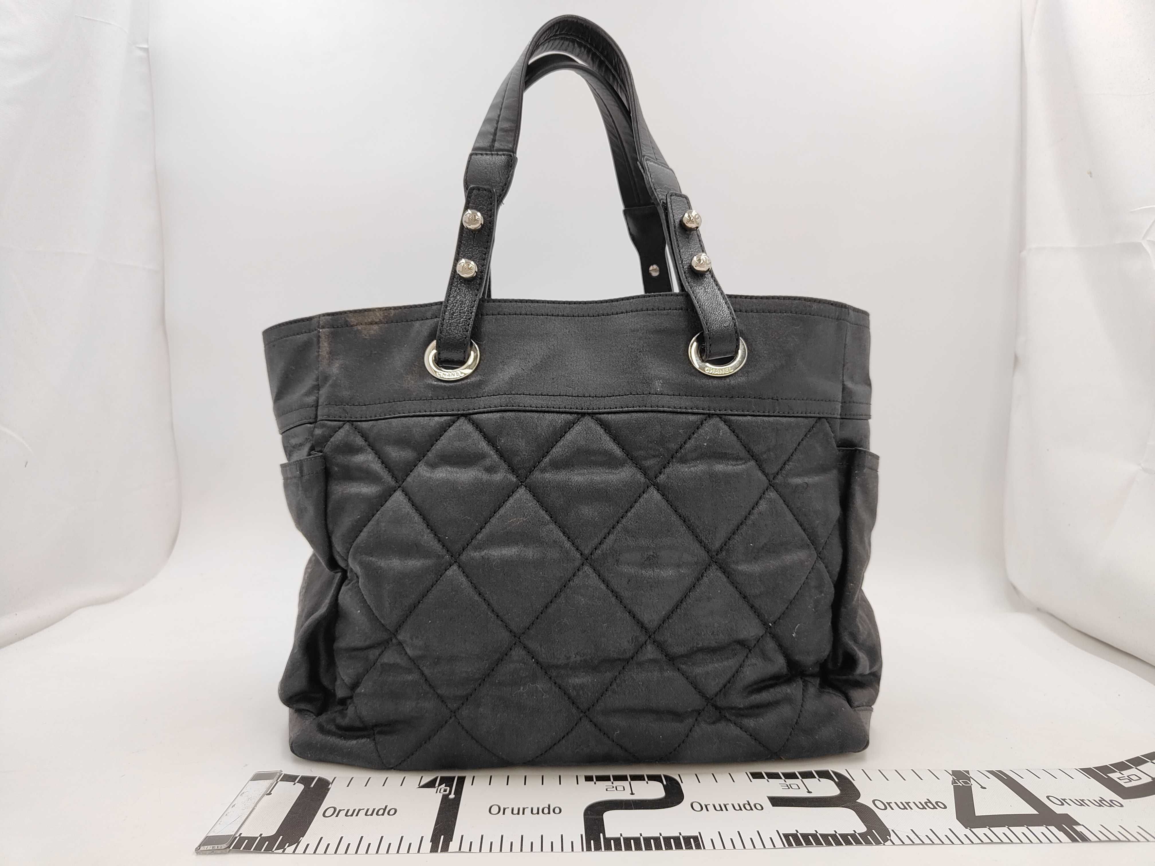 Paris Biarritz GM Coated Canvas Tote Bag, Black with Silver Hardware, 11540081 (Tote Bag) — view 2