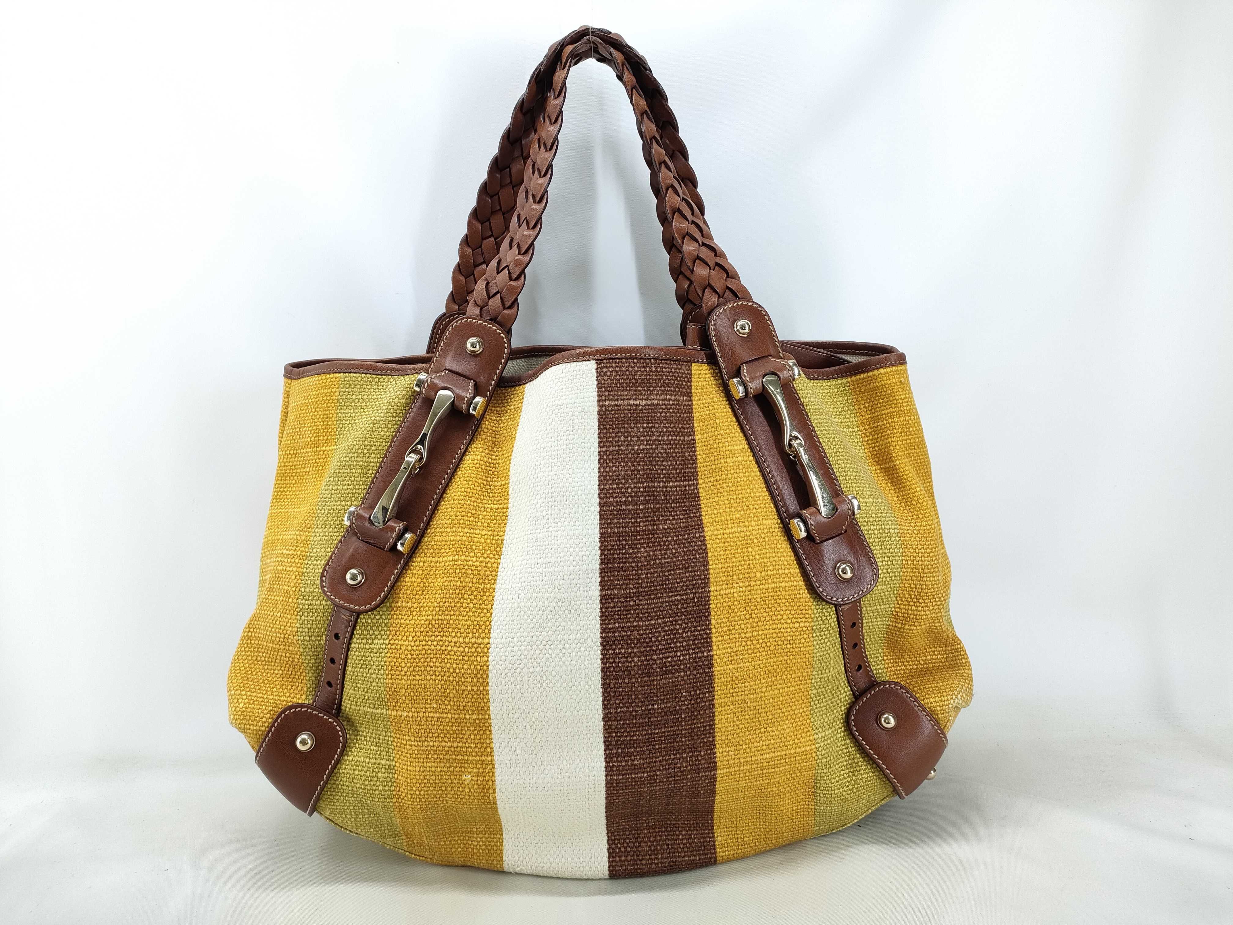 Horsebit Tote Bag, Canvas and Leather, 137621 Tote Bag